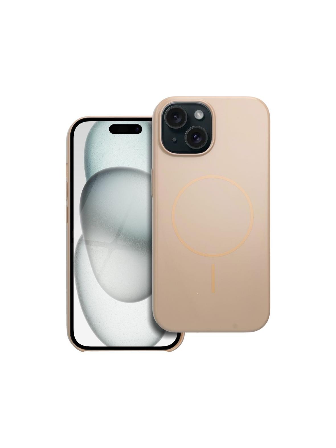 Glossy Mag Cover kompatybilny z MagSafe pasuje do IPHONE 15 pustynny złoty