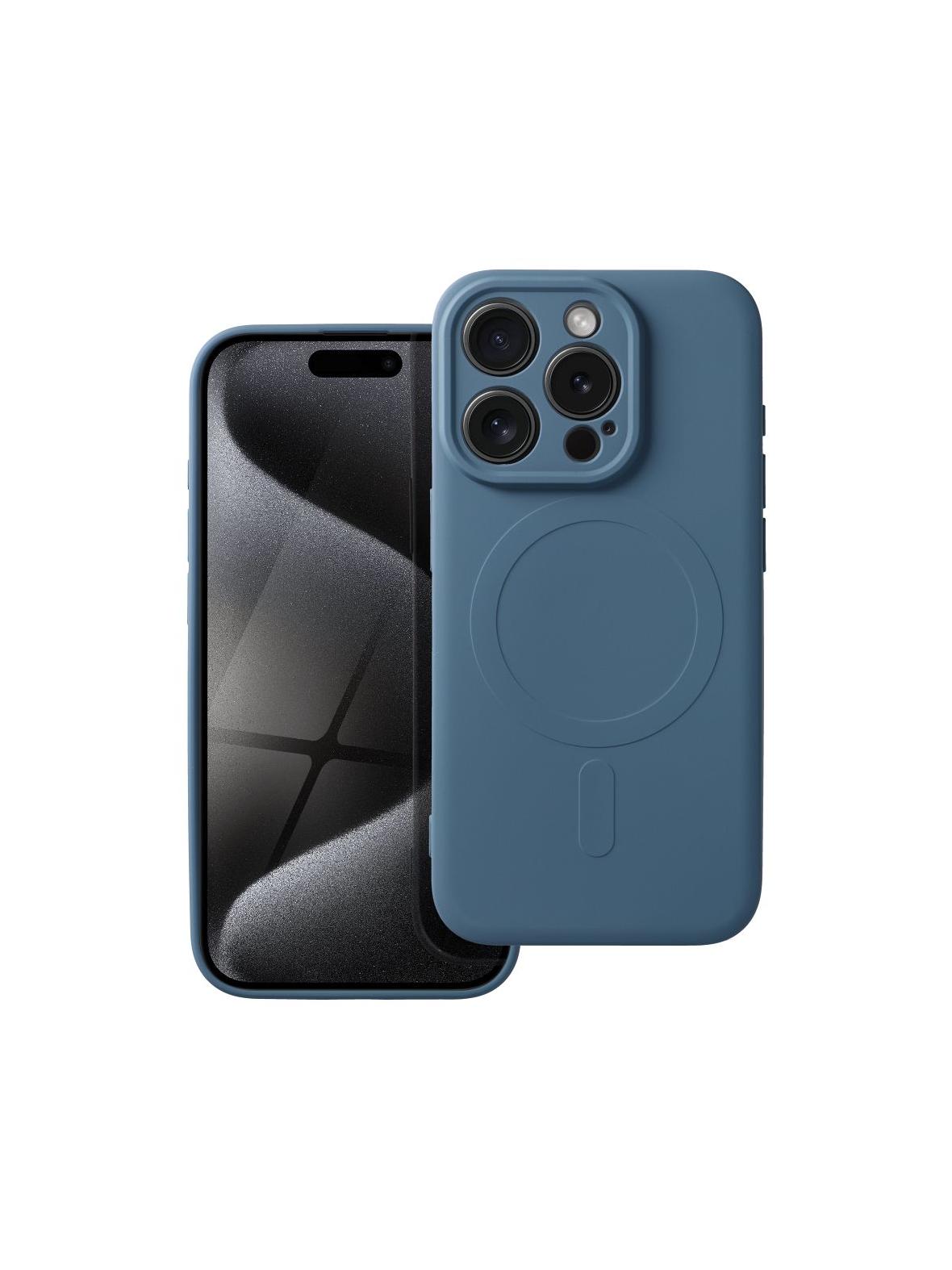 Futerał SILICONE MAG COVER kompatybilny z MagSafe do IPHONE 15 Pro niebieski