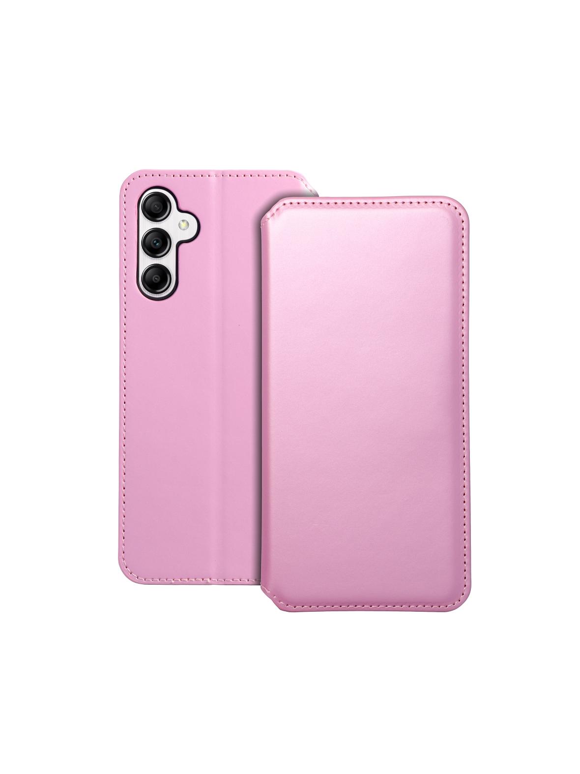Kabura DUAL POCKET Book do SAMSUNG A14 4G / A14 5G  jasny różowy