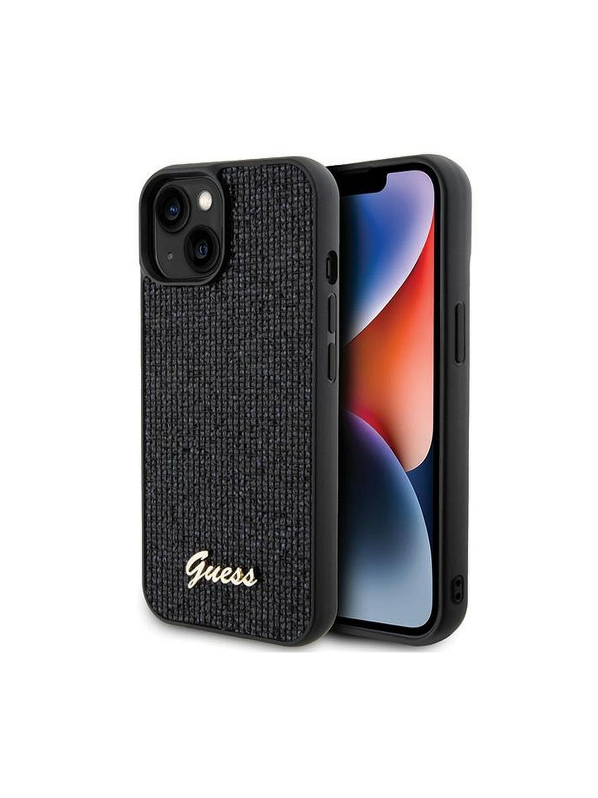 GUESS futerał do IPHONE 15 GUHCP15SPMSDGSK (Disco Script Metal) czarny