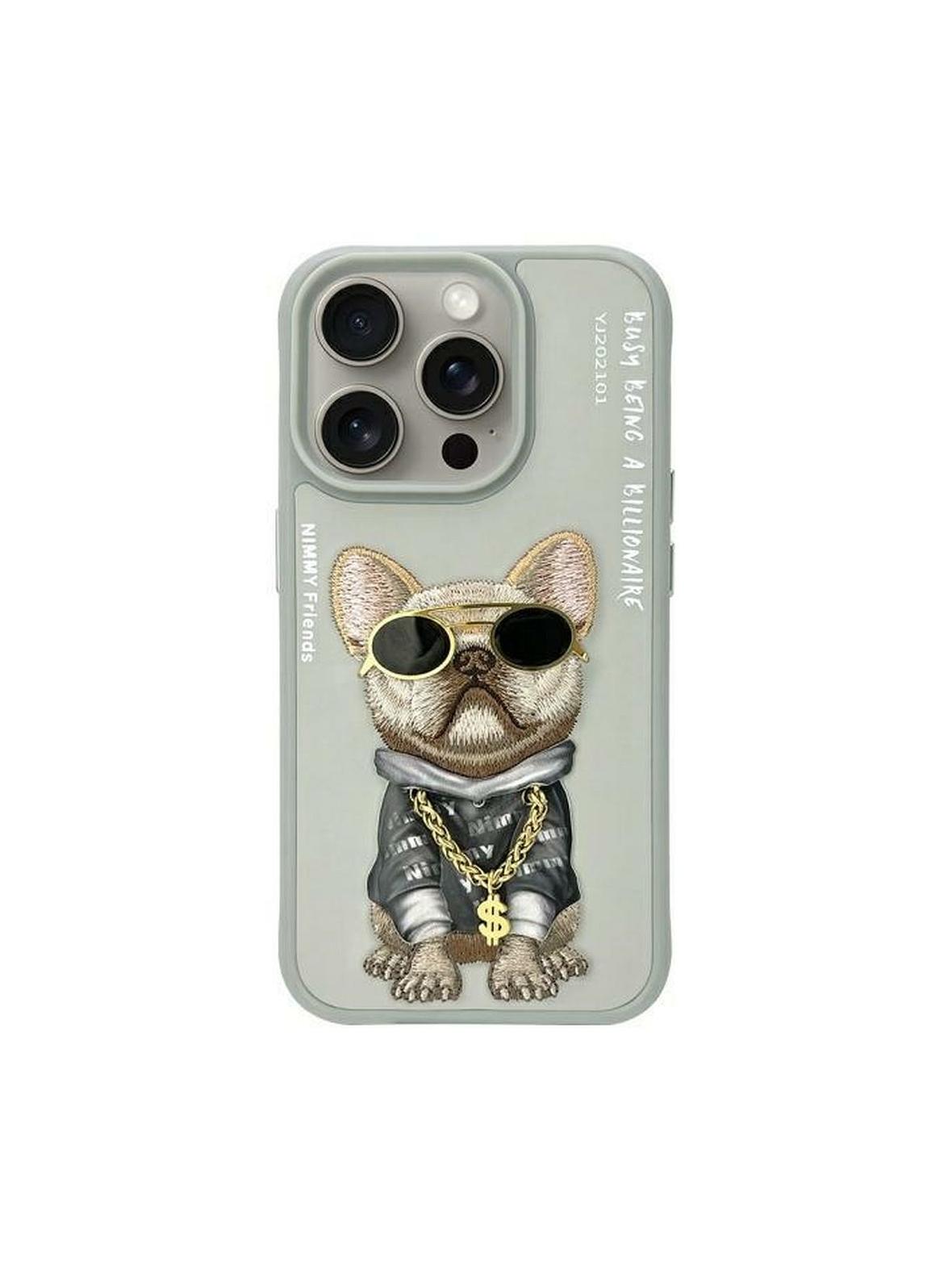 NIMMY futerał GLASSES COOL DOG do IPHONE 15 Pro szary