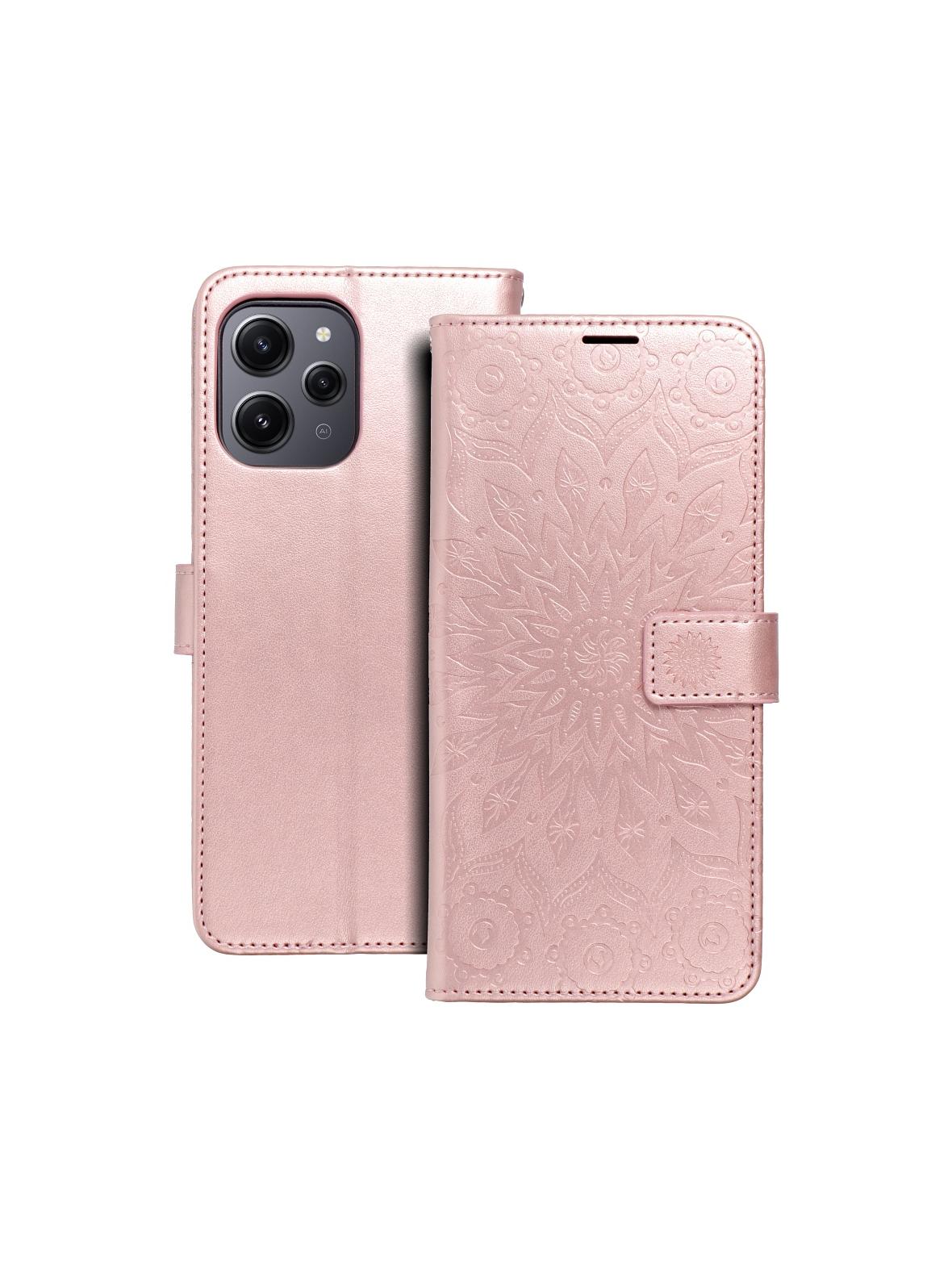 Kabura MEZZO Book do XIAOMI Redmi 12 4G / 12 5G mandala złoty róż