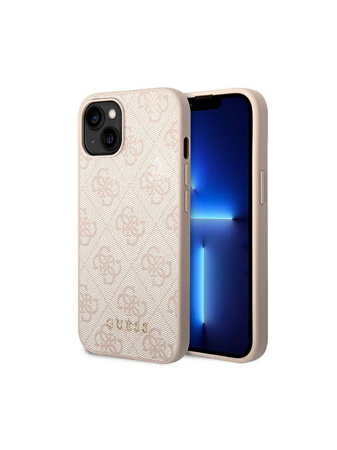 GUESS futerał do IPHONE 14 GUHCP14SG4GFPI (4G Gold Logo) różowy