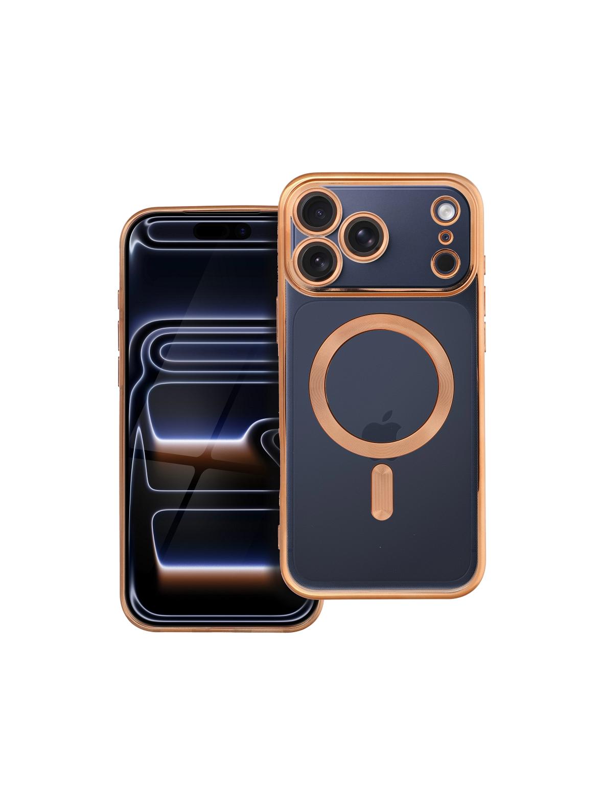 Futerał ELECTRO MAG COVER kompatybilny z MagSafe do IPHONE 17 Pro Max (full ring) złoty