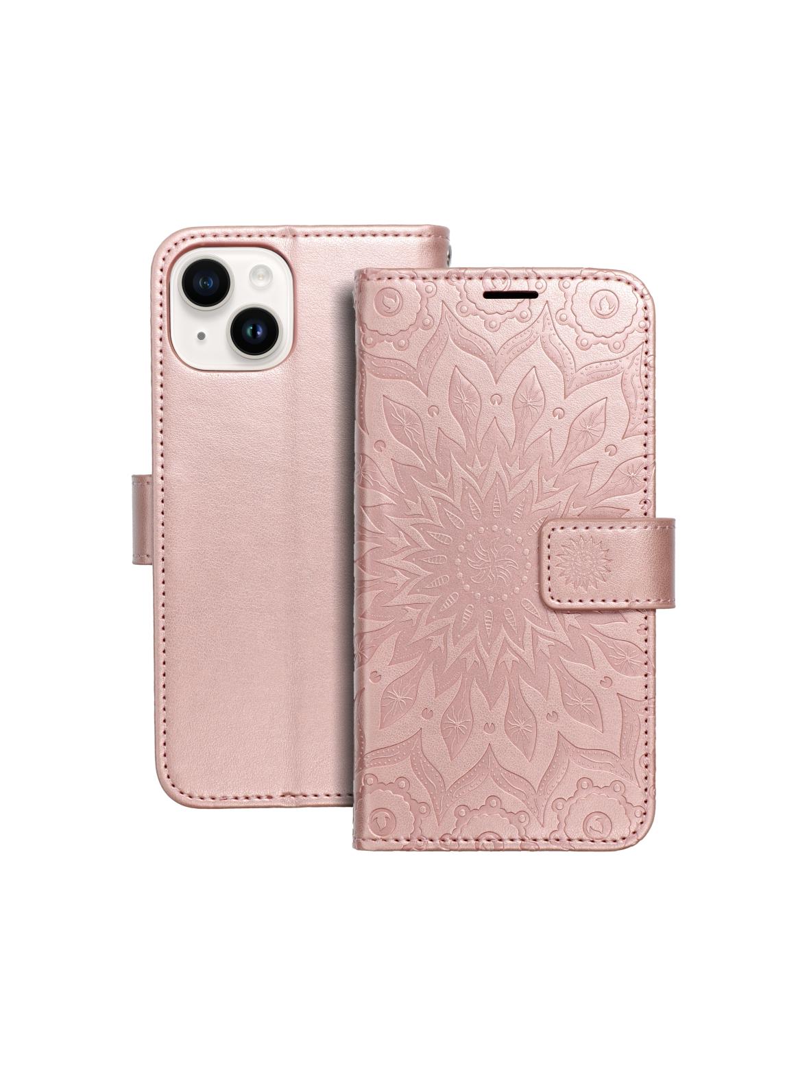 Kabura MEZZO Book do IPHONE 14 mandala złoty róż