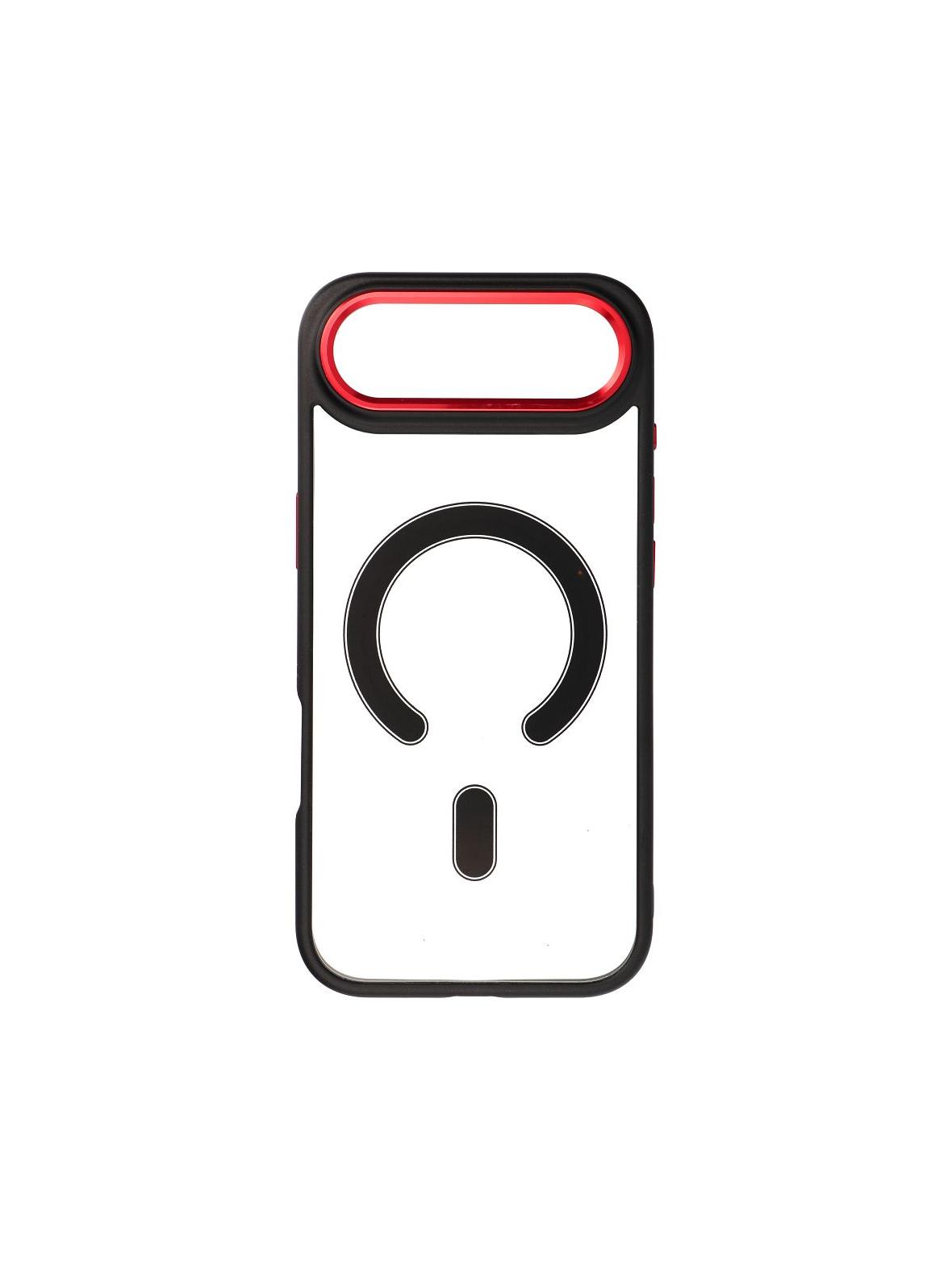Futerał COLOR EDGE MAG COVER kompatybilny z MagSafe do IPHONE 17 Air czarno czerwony