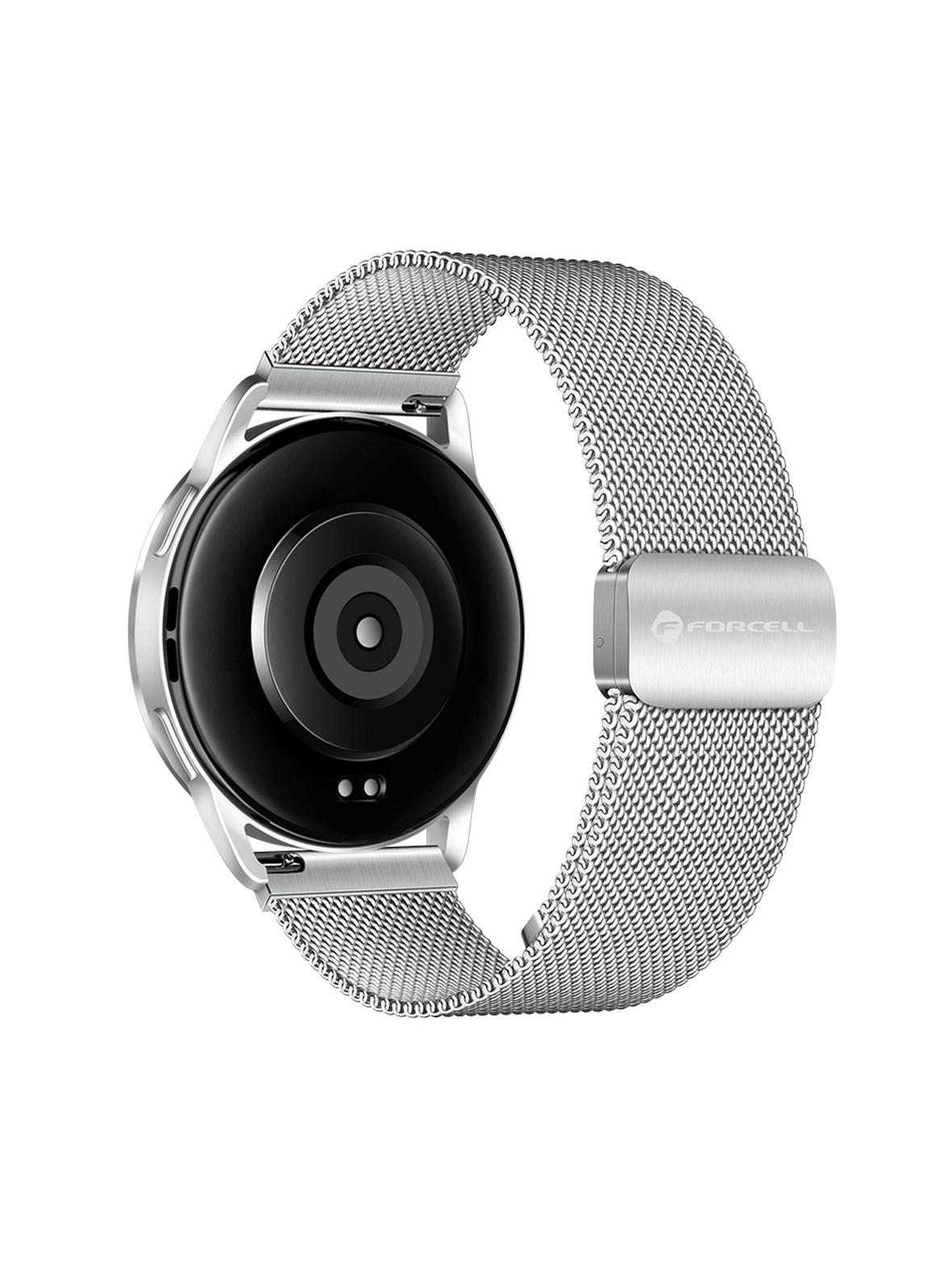 Pasek do Samsung Galaxy Watch Forcell F-Design FS11 magnetyczny stal 22 mm srebrny