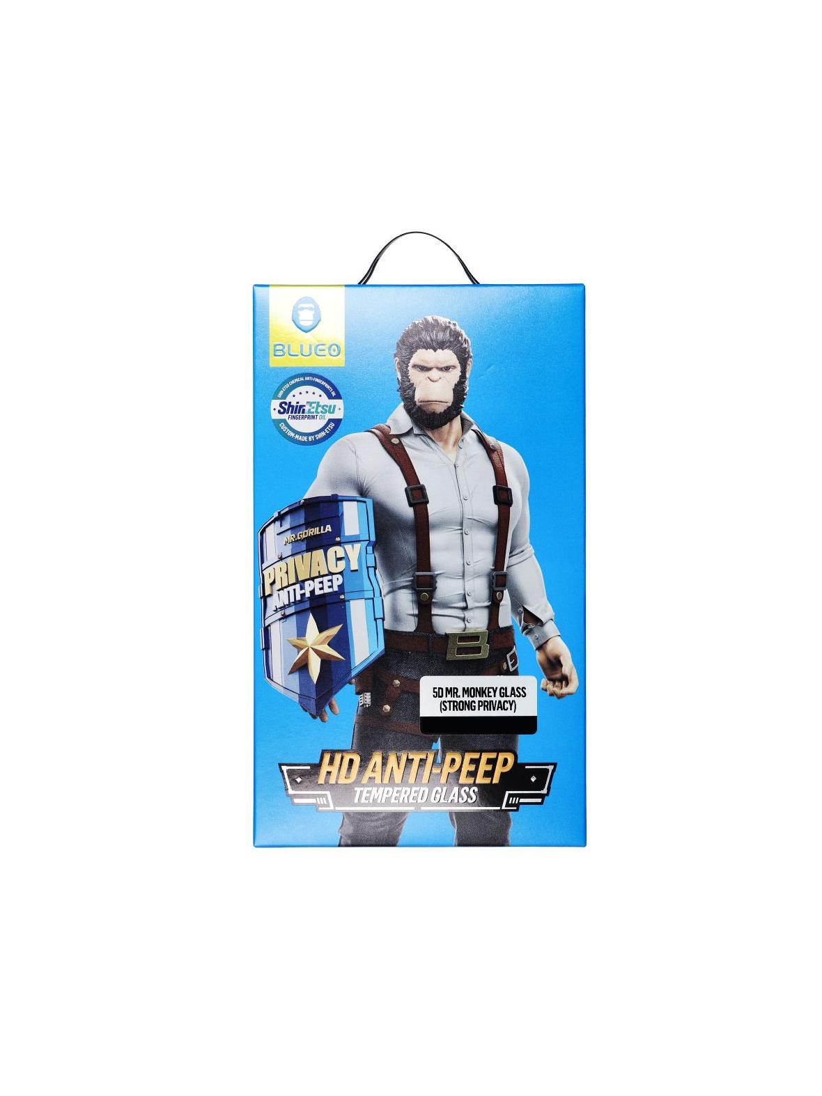 Szkło Hartowane 5D Mr. Monkey Glass - Apple iPhone 15 czarny (Strong Privacy)