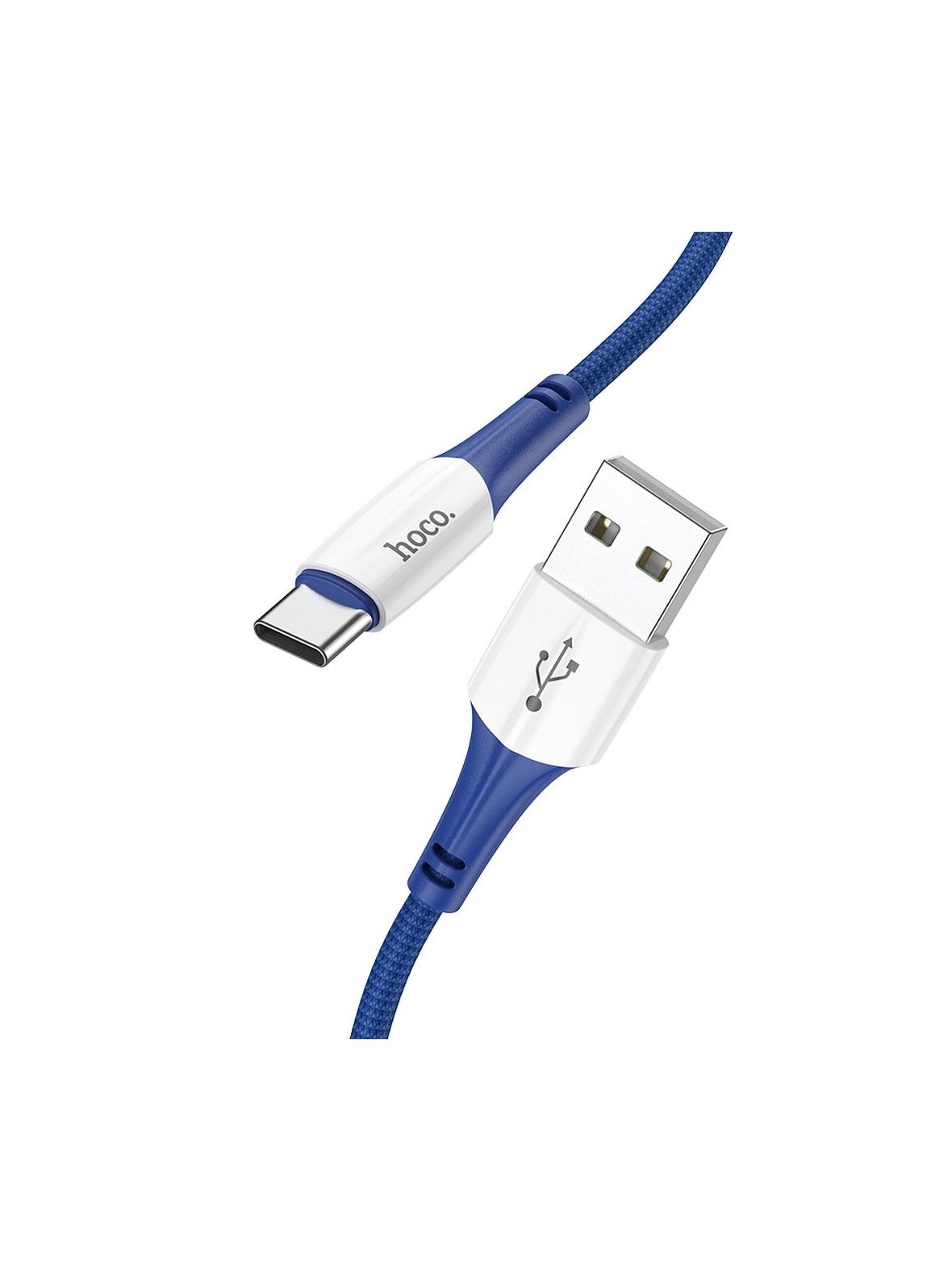 Kabel USB A do USB C Hoco 3A 1 m X70 niebieski