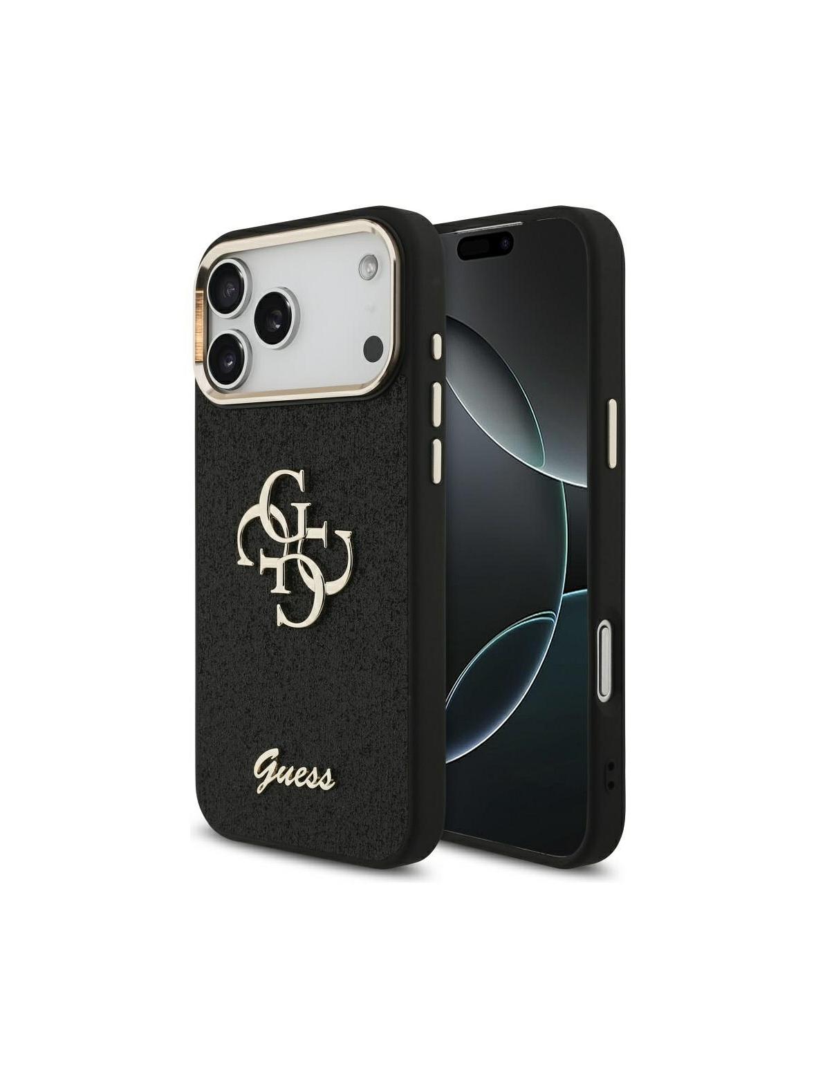 GUESS futerał do IPHONE 17 Pro Max GUHCP17XHG4SGCK (Fixed Glitter Big 4G Metal Frame) czarny