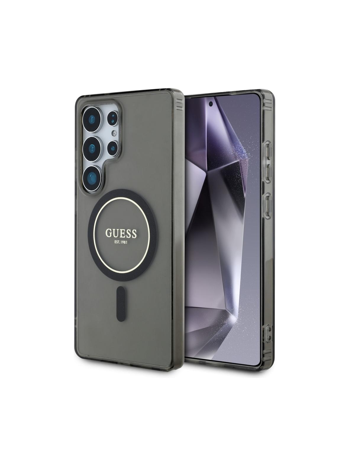 GUESS futerał do SAMSUNG S25 Ultra GUHMS25LHFGEREK (Magnetic IML Glitter Circle) czarny