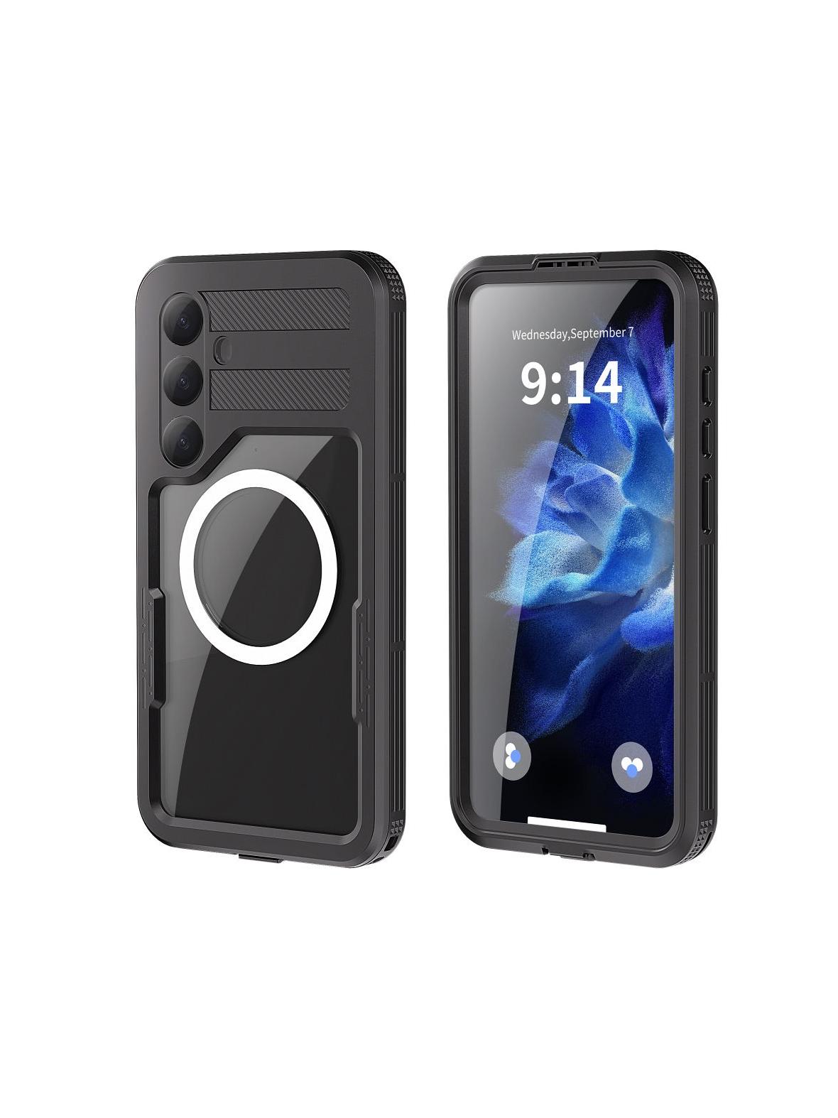 Futerał wodoodporny SHELLBOX MARS z metalowym ringiem do SAMSUNG S25 Plus czarny