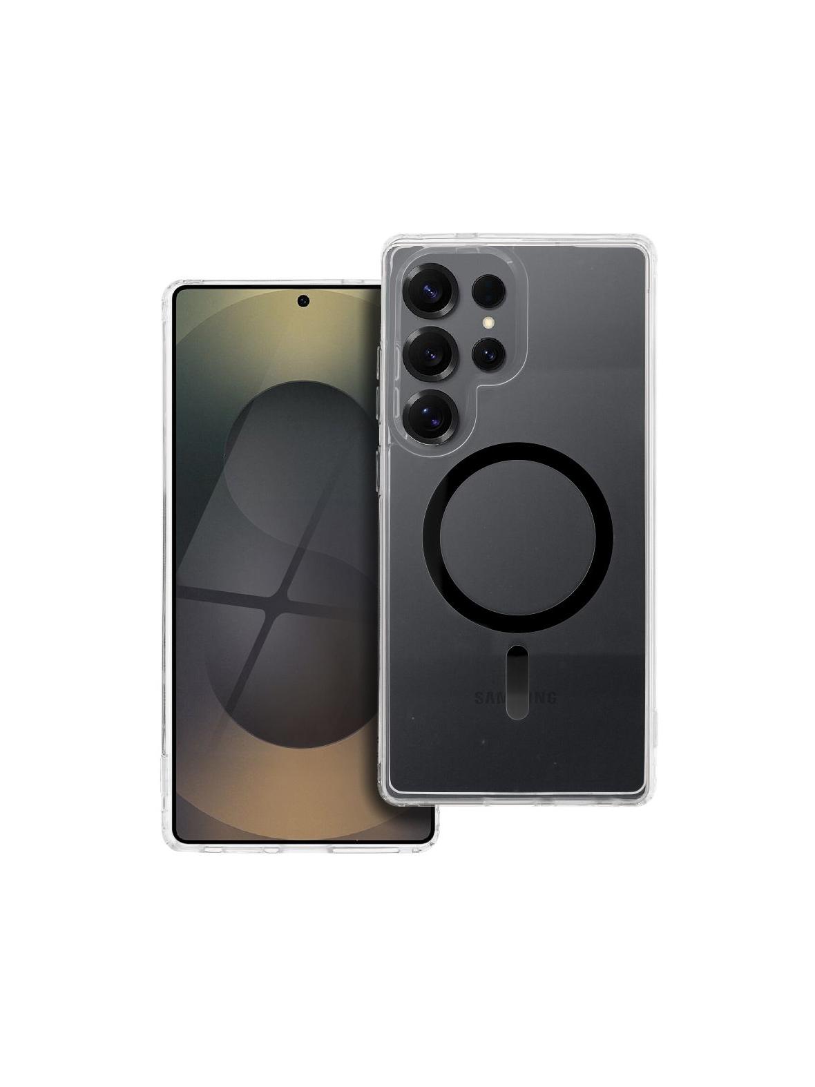 Etui na Samsung S25 ULTRA Drop Glue Colorful Ring Mag Cover zgodny z MagSafe czarne