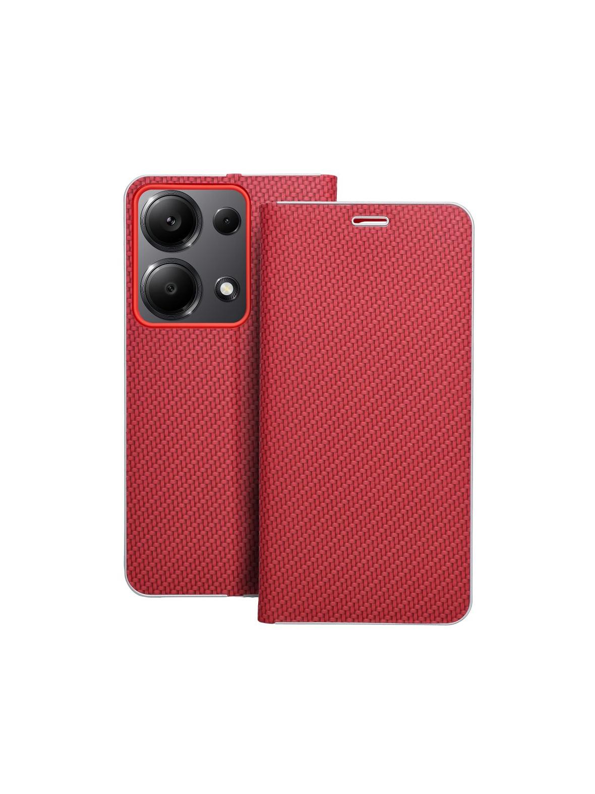 Kabura LUNA Book Carbon do XIAOMI Redmi Note 13 Pro 4G / POCO M6 Pro 4G czerwony