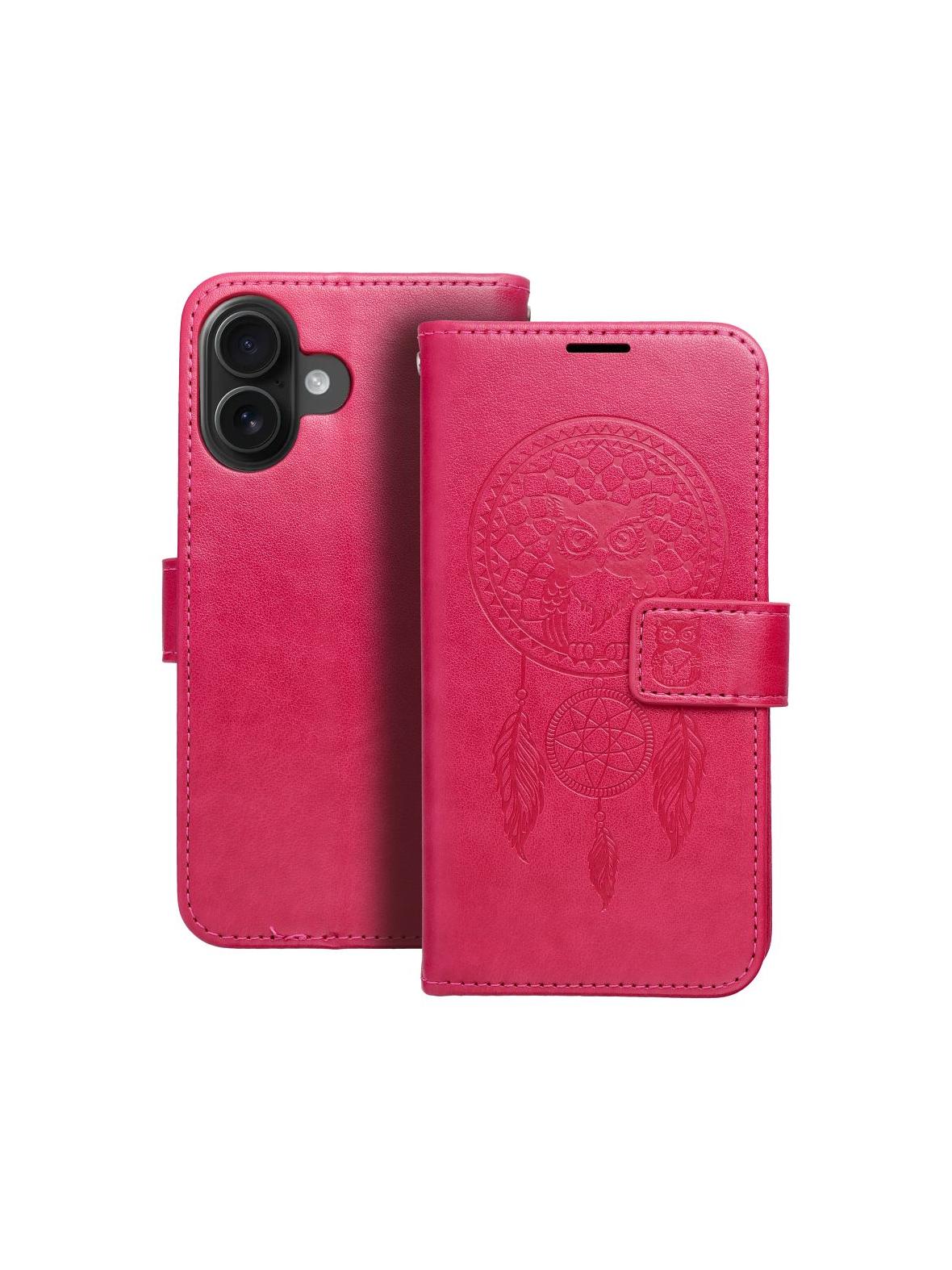 Kabura MEZZO Book do IPHONE 16 łapacz snów magenta