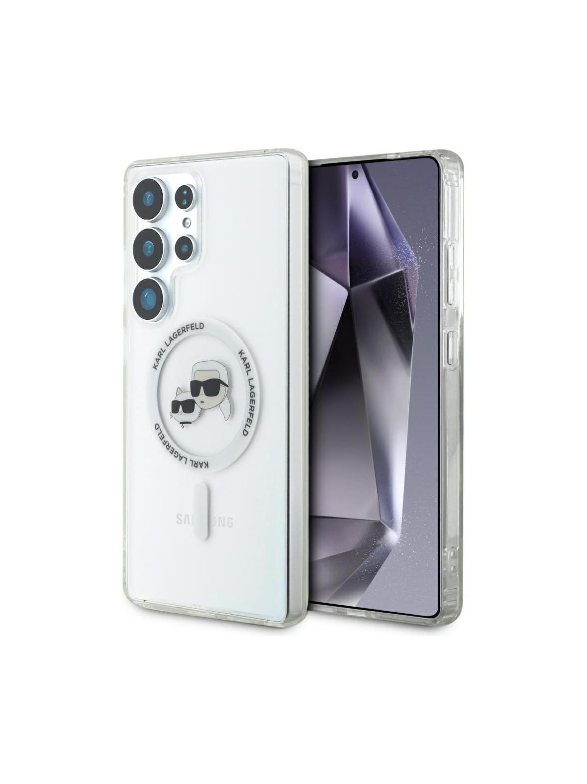 KARL LAGERFELD futerał do SAMSUNG S25 Ultra KLHMS25LHLSKCH (Magnetic IML Metal KC Heads) biały