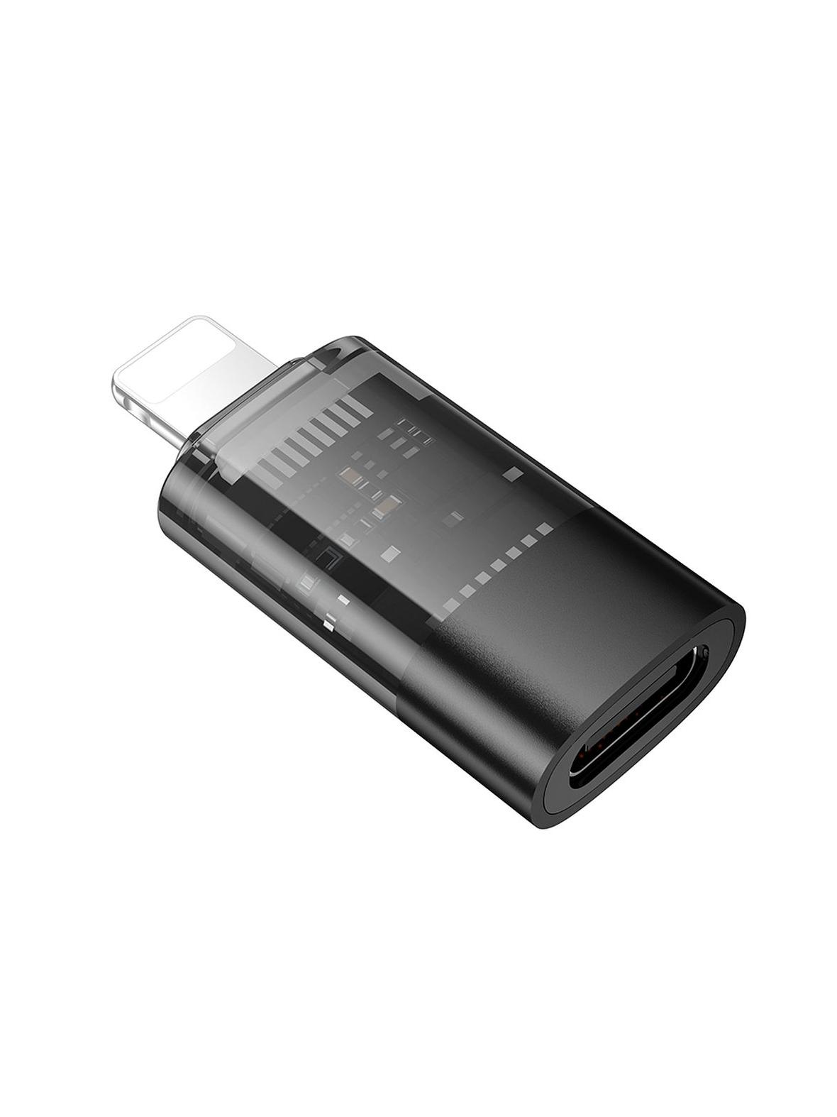 Adapter OTG Lightning do USB C Hoco UA36A transparentny czarny