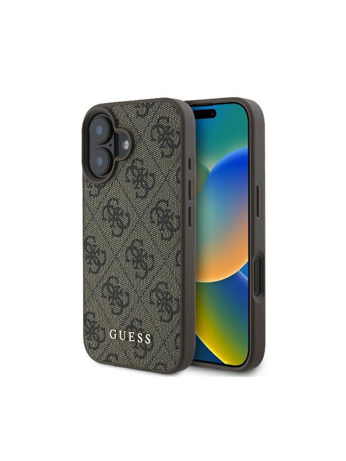 GUESS futerał do IPHONE 16 Plus GUHCP16MG4GFBR (PU 4G Classic) brązowy