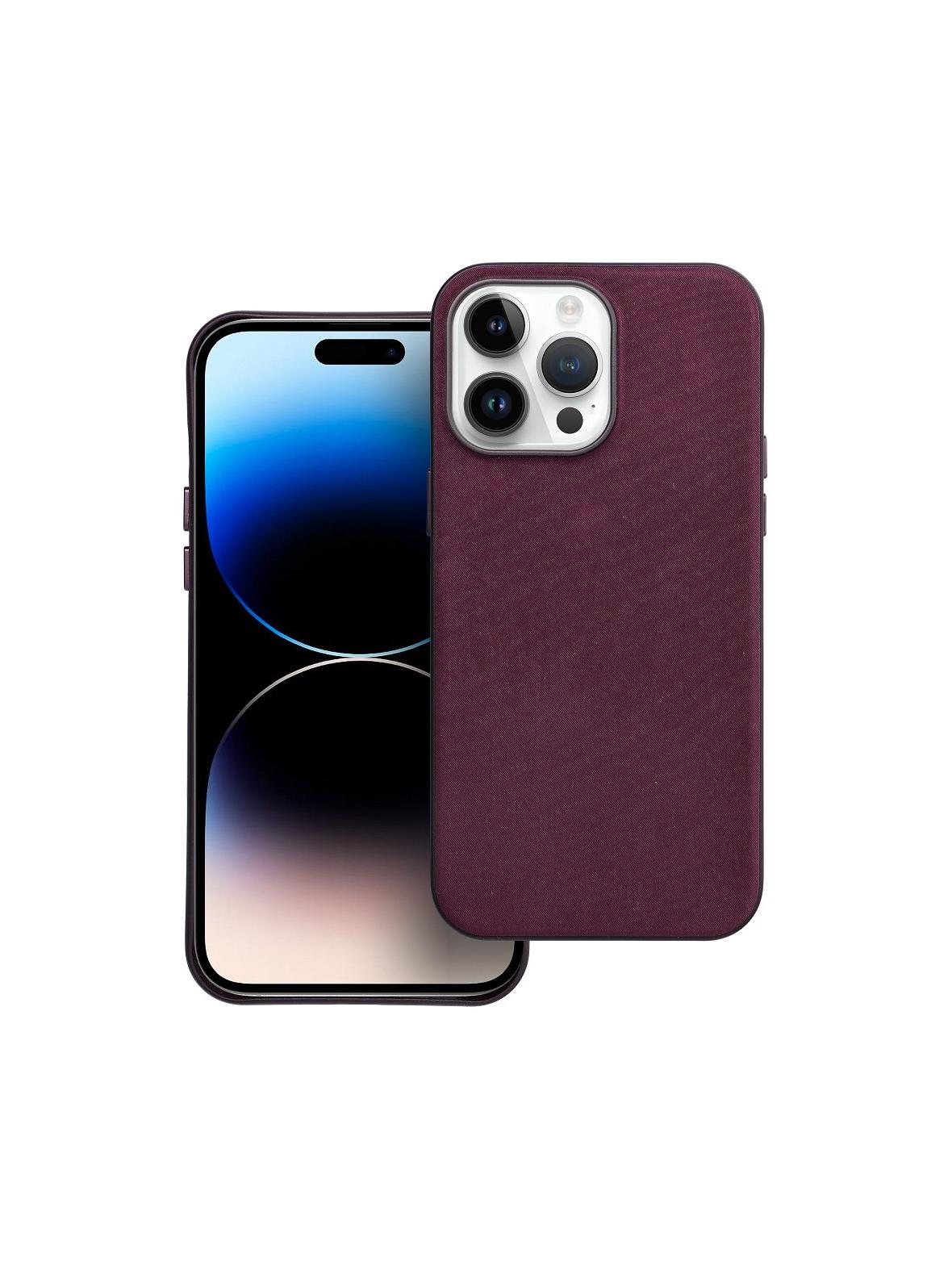 Futerał WOVEN MAG COVER kompatybilny z MagSafe do IPHONE 14 Pro Max burgundowy