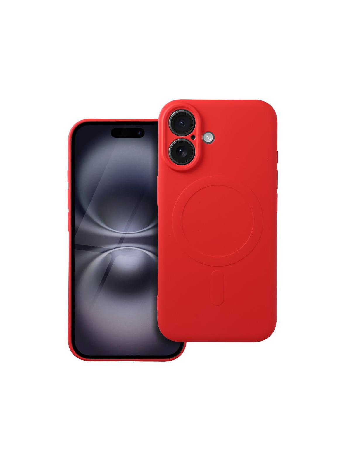 Futerał SILICONE MAG COVER kompatybilny z MagSafe do IPHONE 16 czerwony