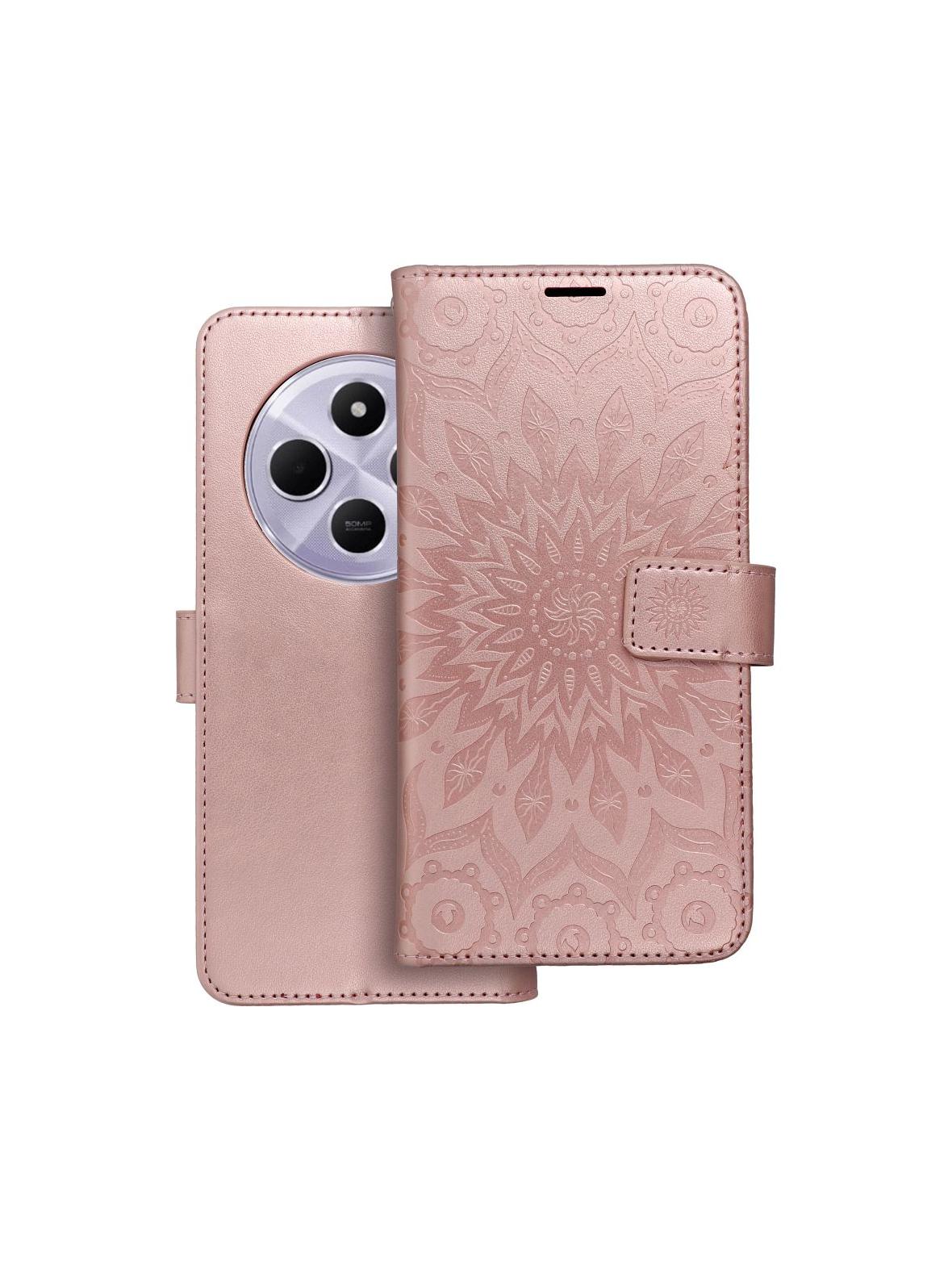 Kabura MEZZO Book do XIAOMI Redmi 14C mandala złoty róż