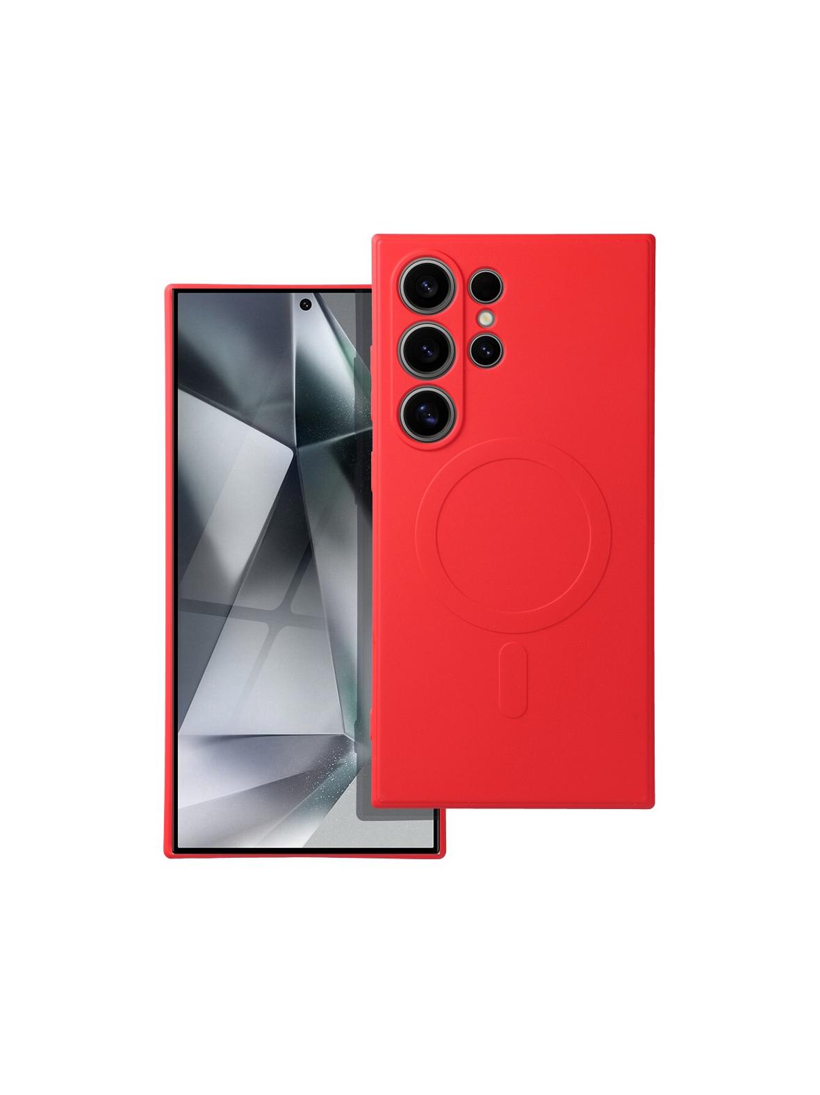 Futerał SILICONE MAG COVER kompatybilny z MagSafe do SAMSUNG S24 Ultra czerwony