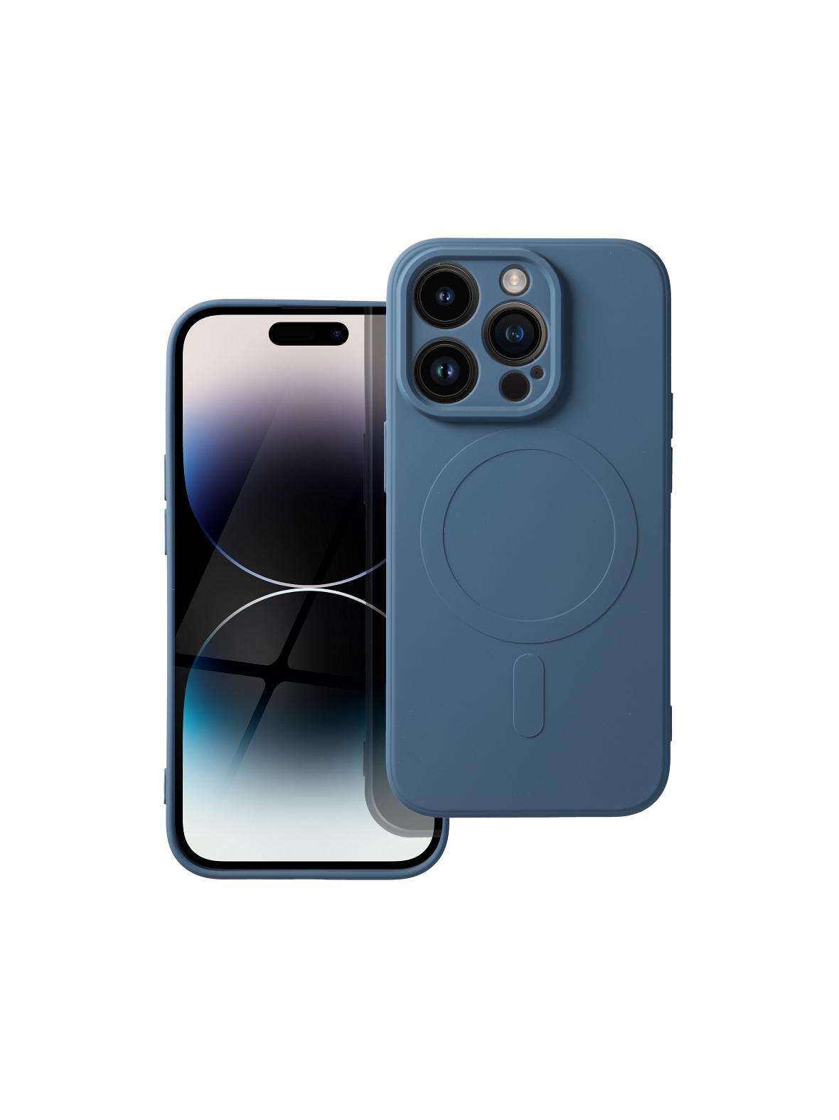 Futerał SILICONE MAG COVER kompatybilny z MagSafe do IPHONE 14 Pro niebieski