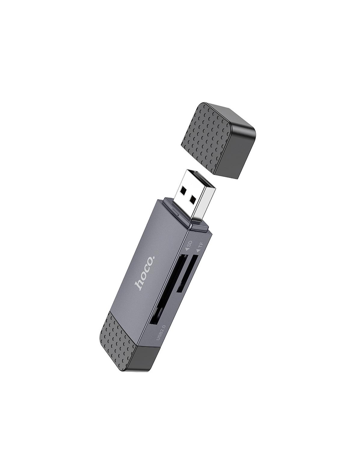 Czytnik kart SD / TF Hoco USB A / USB C 3.0 HB45 szary