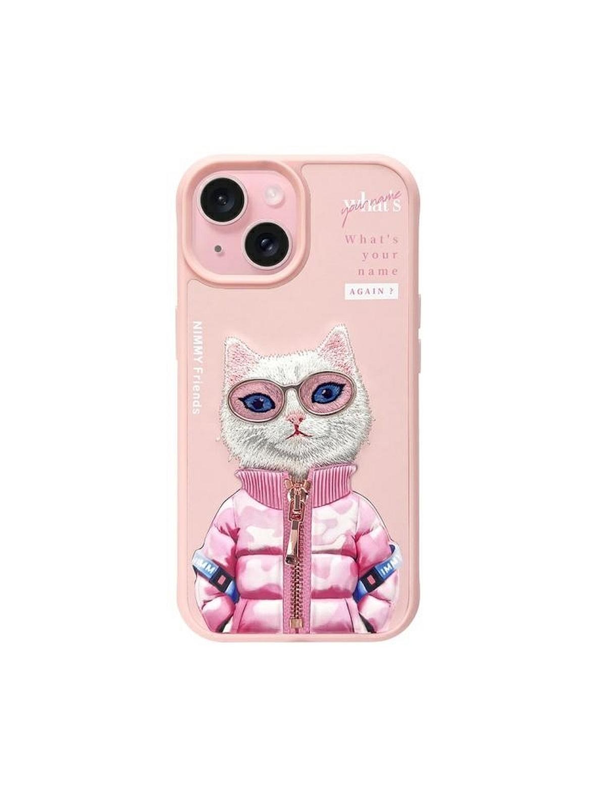 NIMMY futerał COOL&CUTE 2.0 Cat do IPHONE 15 różowy
