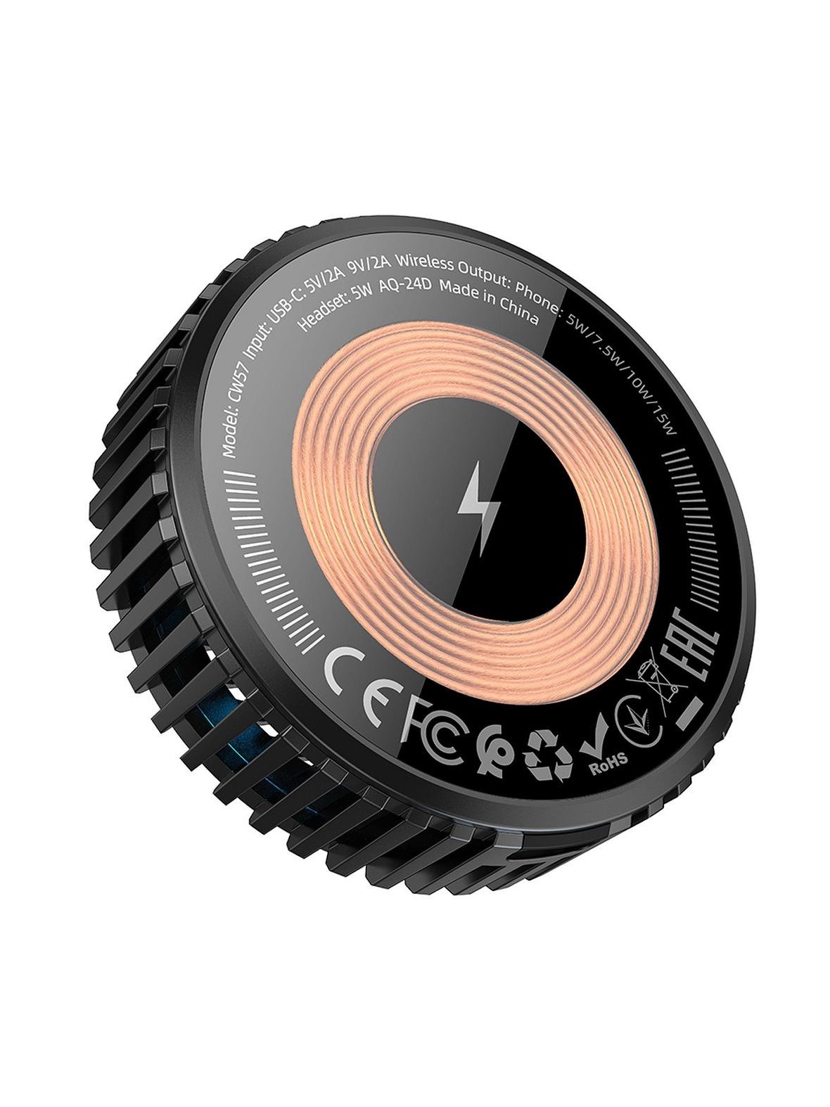 Ładowarka indukcyjna Hoco 15W zgodna z MagSafe CW57 czarna