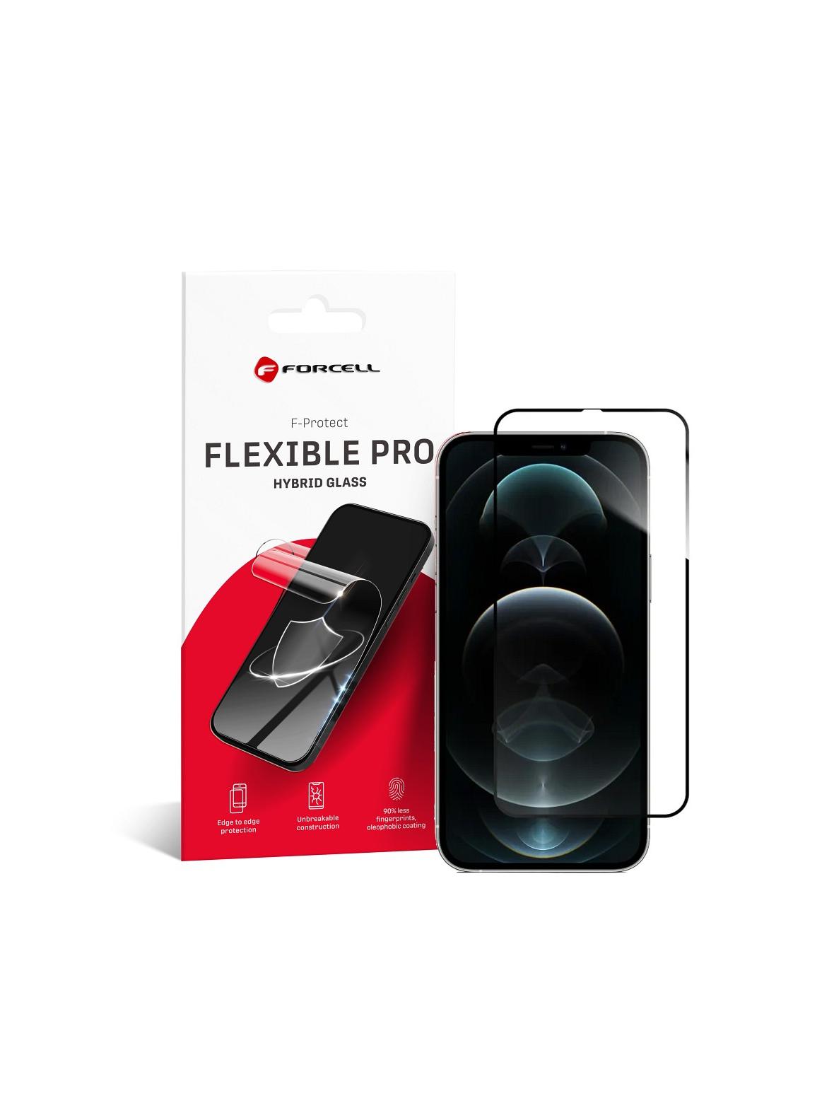 Szkło hybrydowe do iPhone 12 PRO MAX Forcell Flexible 5D czarne