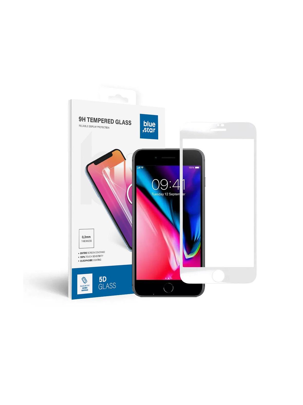 Szkło hartowane do iPhone 7 / 8 PLUS (full glue) Blue Star 5D białe