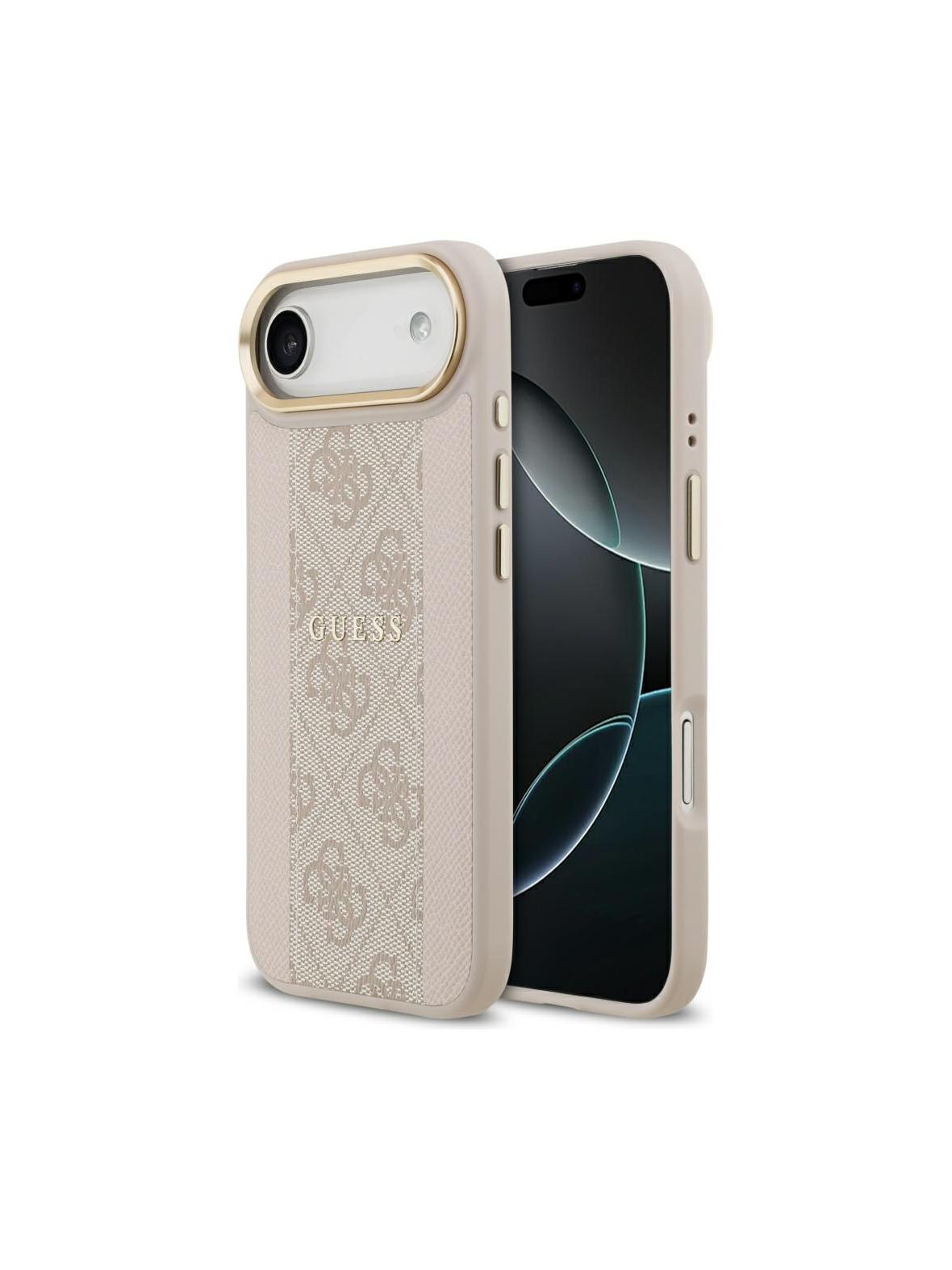 GUESS futerał do IPHONE 17 Air kompatybilny z MagSafe GUHMP17MPG4SEMCP (PU W/ 4G Stripe) różowy