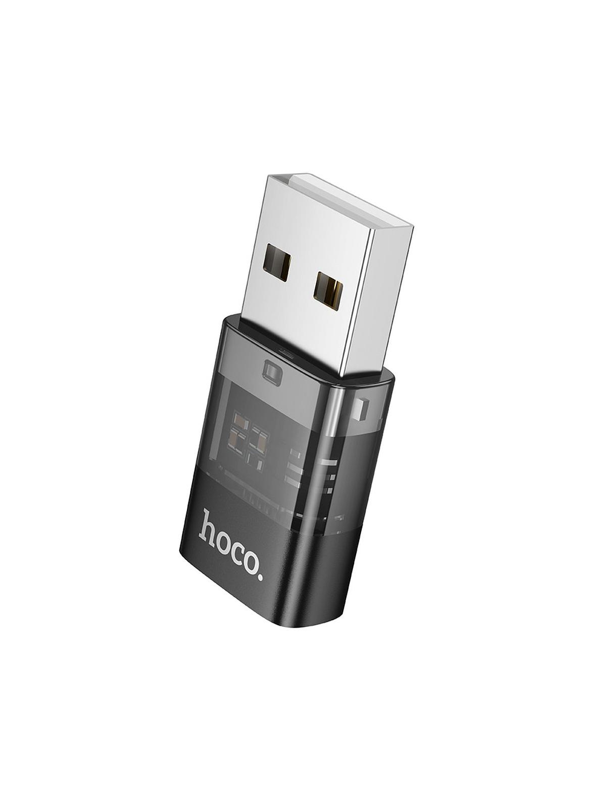 Adapter USB A do USB C Hoco UA36C transparentny czarny