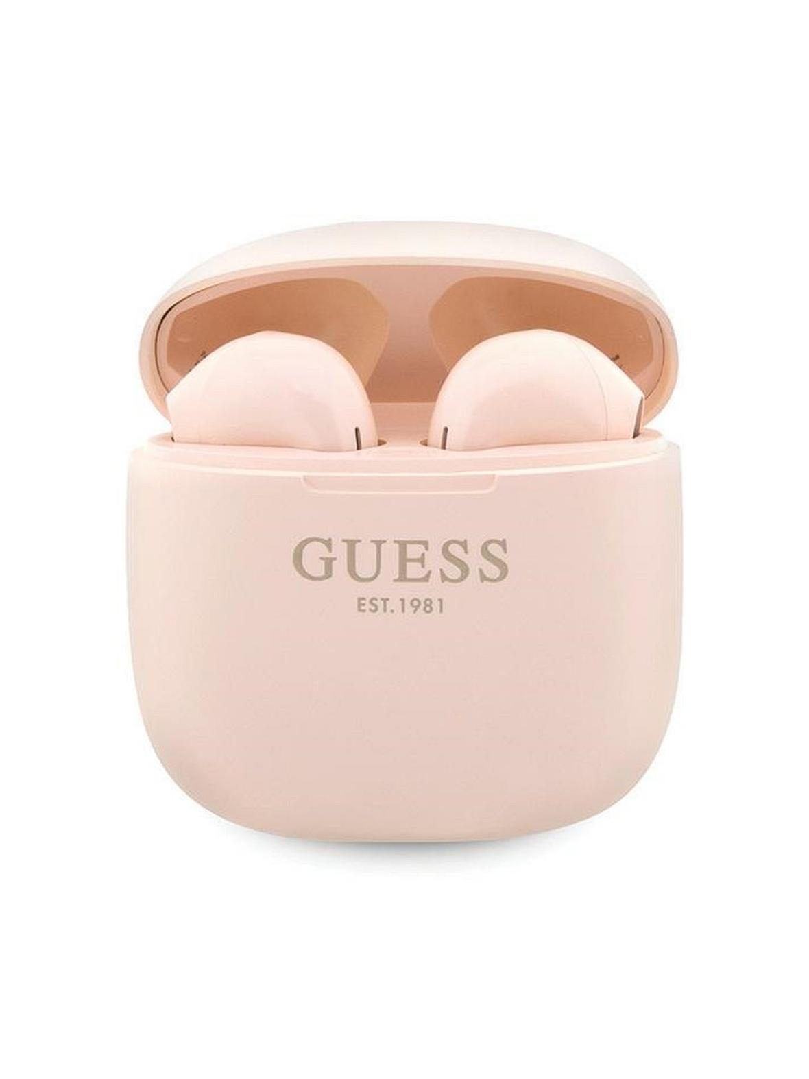 GUESS słuchawki bezprzewodowe bluetooth TWS + stacja dokująca GUTWST26PSP (Classic EST Logo) różowe