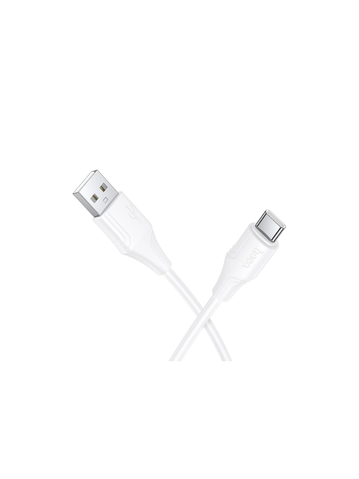 Kabel USB A do USB C Hoco 3A silikonowy 1 m X124 biały