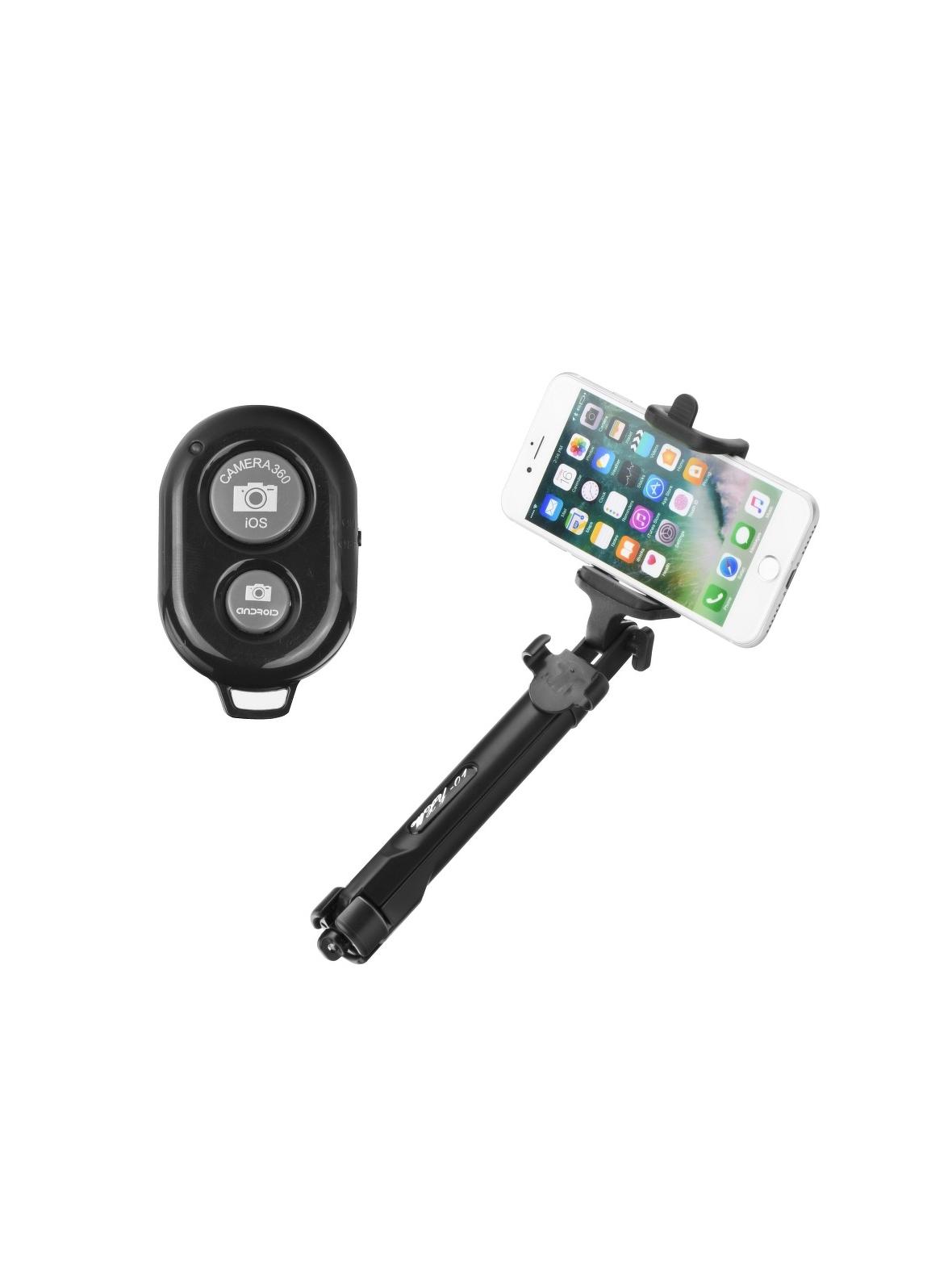 Uchwyt selfie z pilotem bezprzewodowym tripod czarny