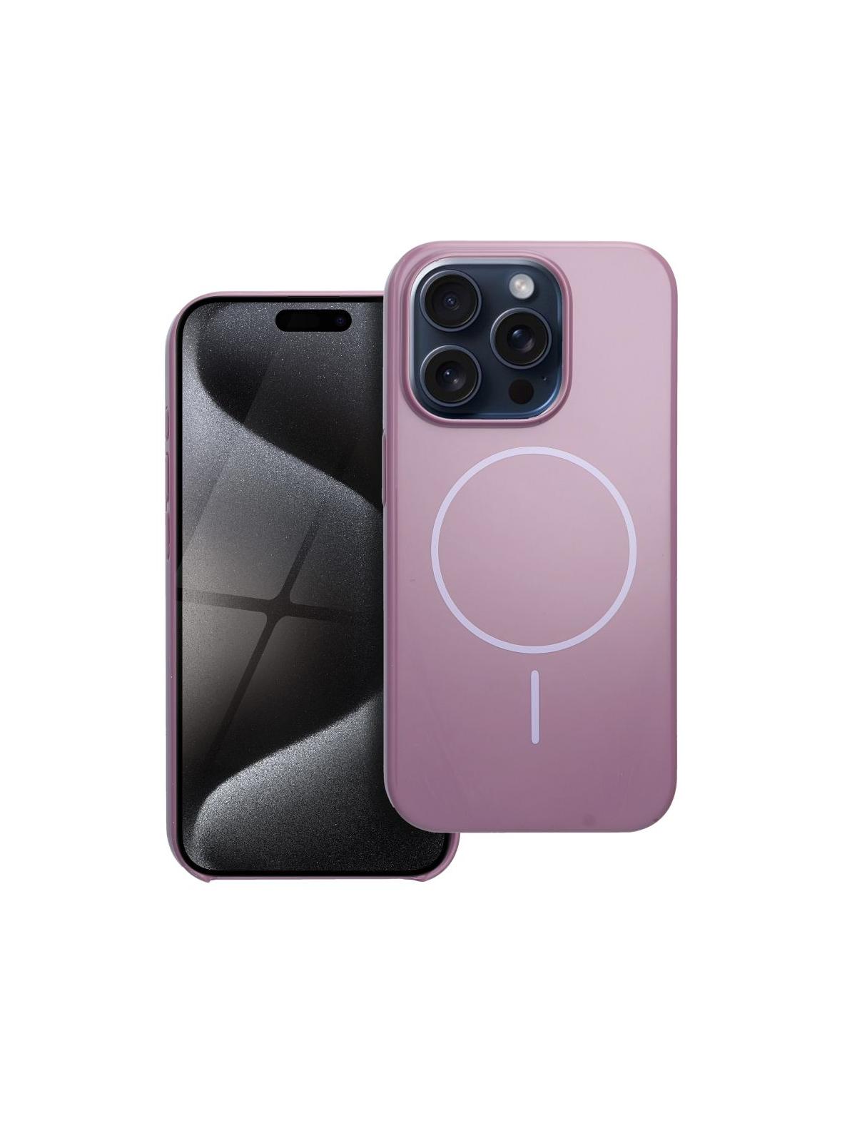 Glossy Mag Cover kompatybilny z MagSafe pasuje do IPHONE 15 PRO fioletowy