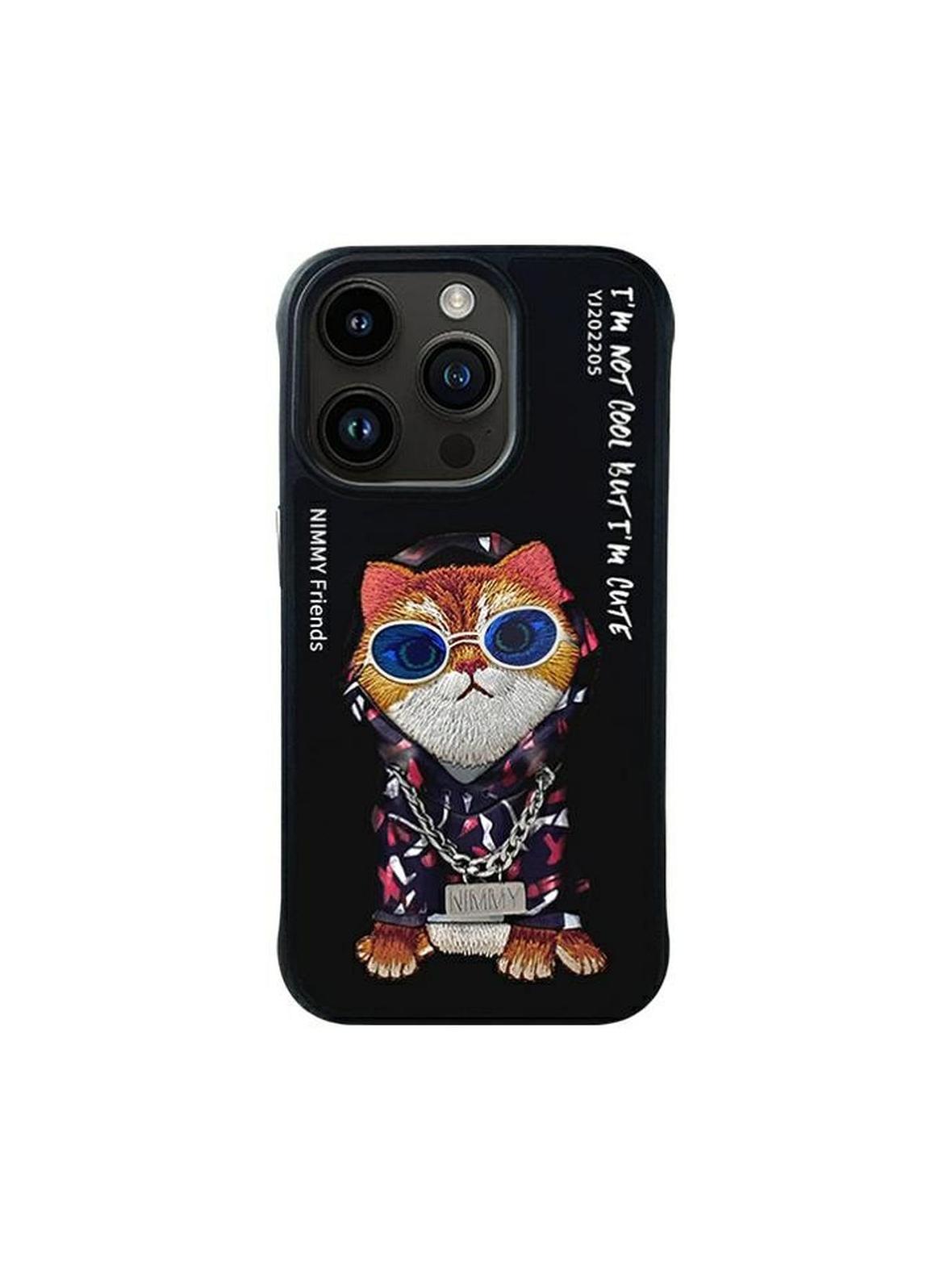 NIMMY futerał GLASSES COOL CAT do IPHONE 15 Pro Max czarny