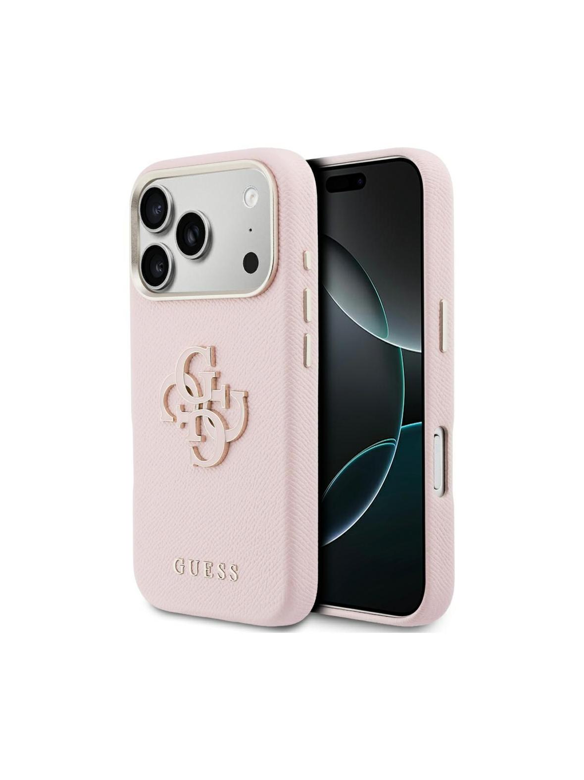 GUESS futerał do IPHONE 17 Pro GUHCP17L5PS4RGGP (PU FW Resin Logo) różowy