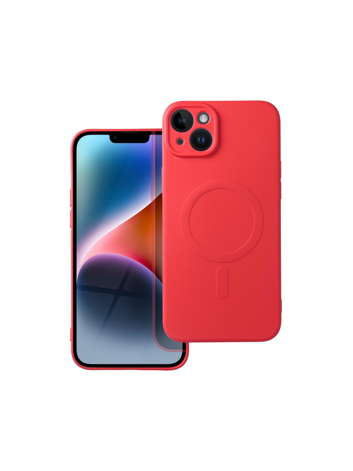 Futerał SILICONE MAG COVER kompatybilny z MagSafe do IPHONE 14 Plus czerwony