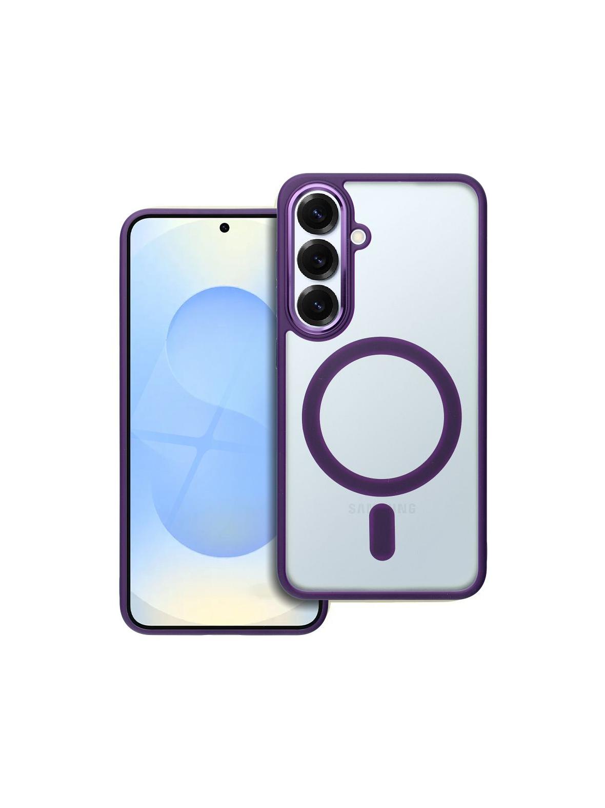 Futerał MATTE MAG COVER kompatybilny z MagSafe do SAMSUNG S25 fioletowy