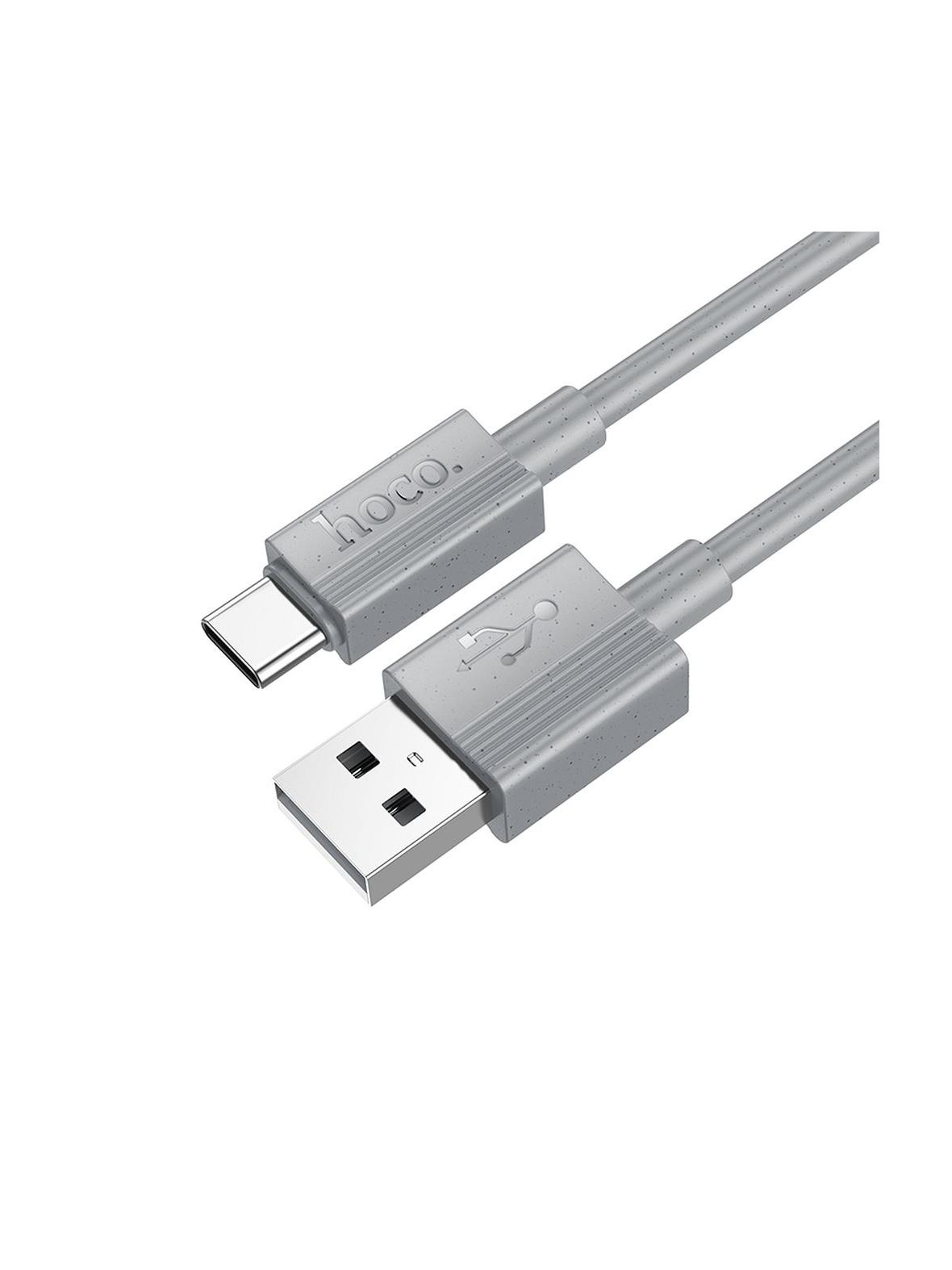 Kabel USB A do USB C Hoco 3A 1 m X107 szary