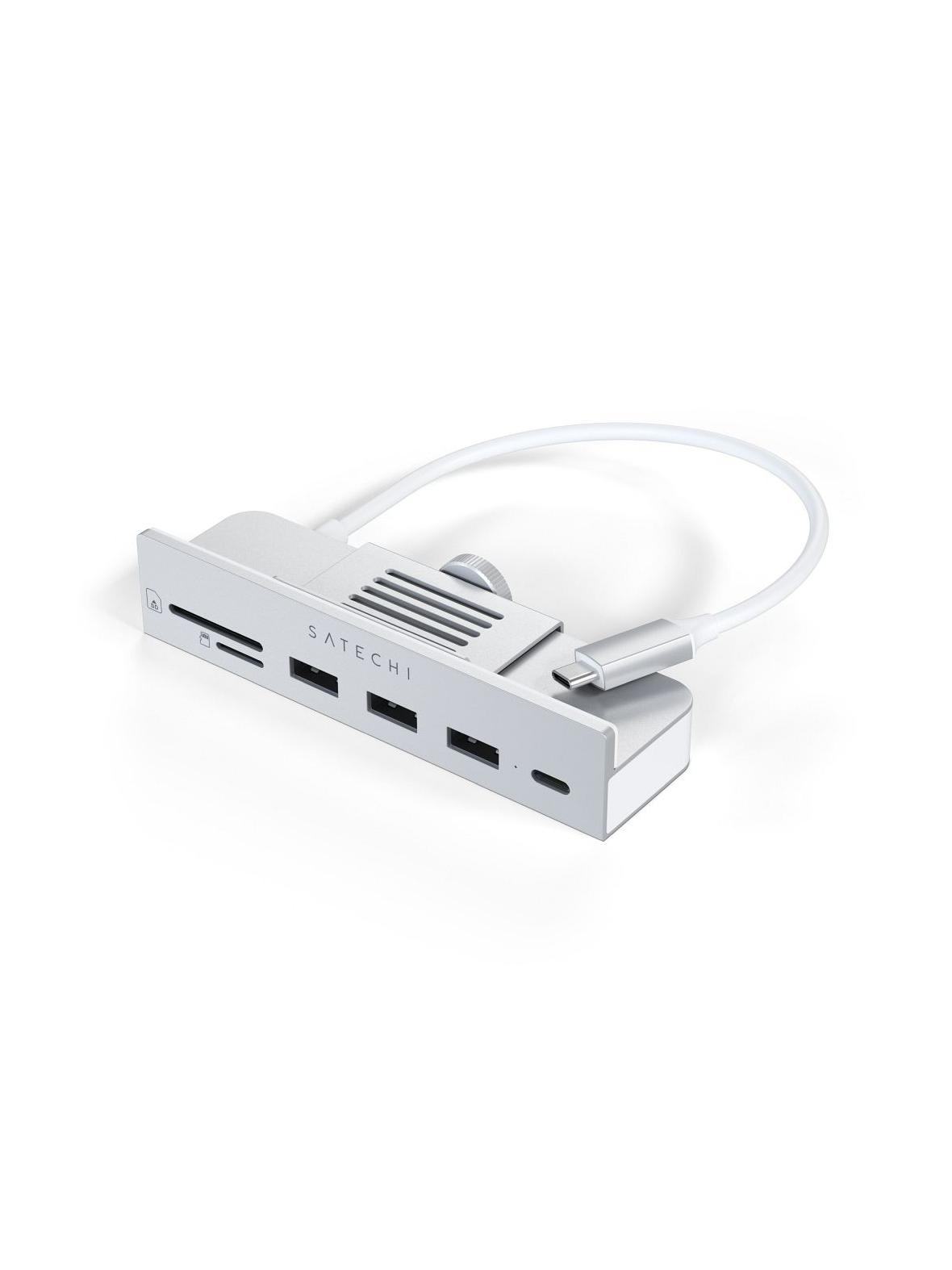 Adapter HUB USB C Satechi do iMac M1 2021 24" oraz 27" Studio Display 2022 ST-UCICHS srebrny