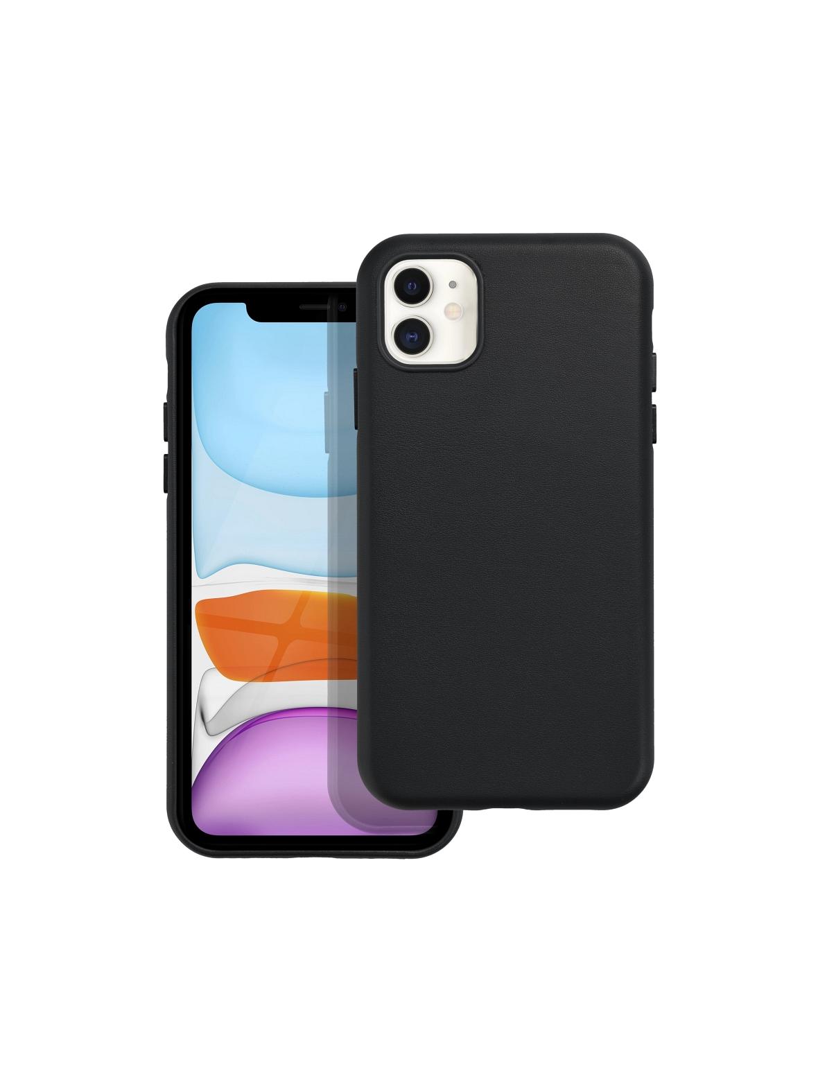 Futerał LEATHER MAG COVER kompatybilny z MagSafe do IPHONE 11 czarny