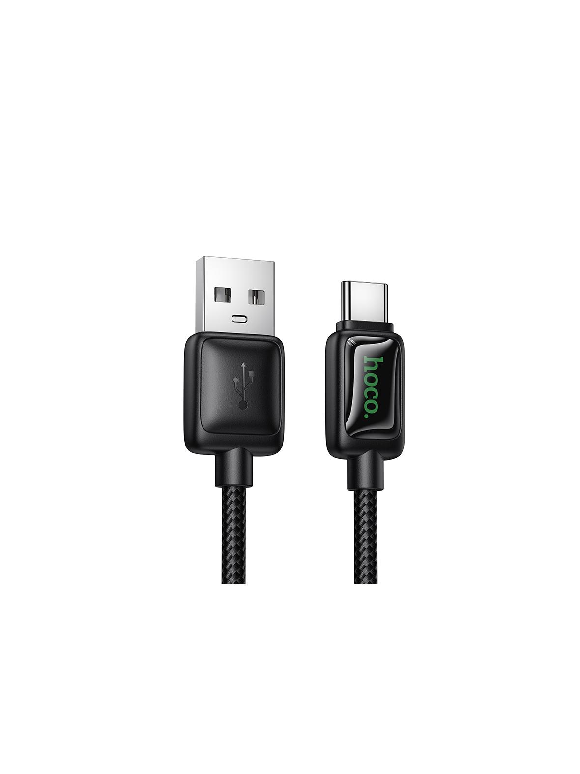 Kabel USB A do USB C Hoco 3A 1,2 m z LCD U146 czarny