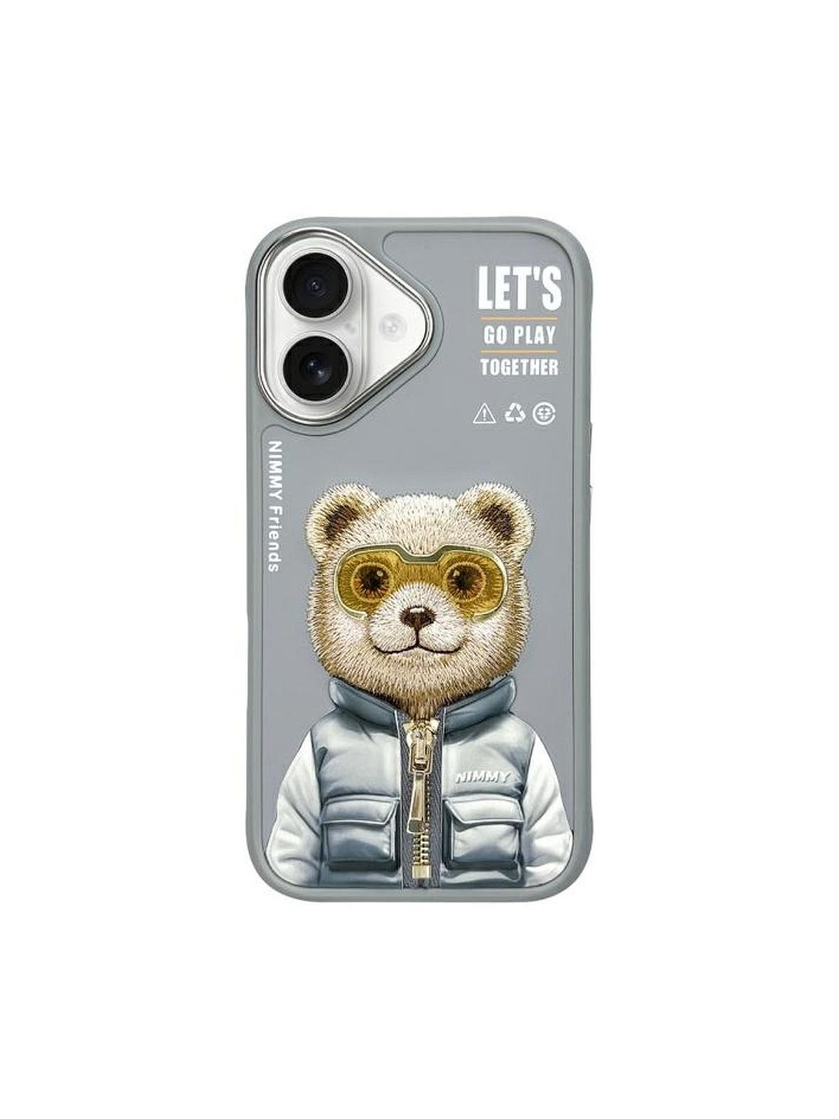 NIMMY futerał COOL&CUTE 2.0 Bear do IPHONE 16 szary