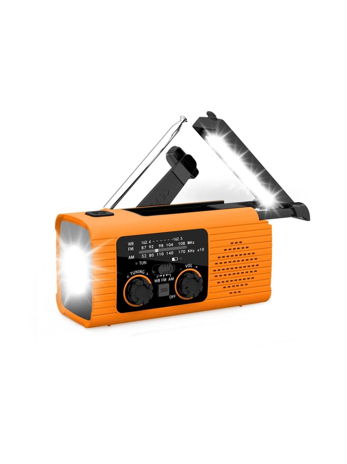 PRISTAR radio FM z latarką 4000 mAh YX318 pomarańczowe