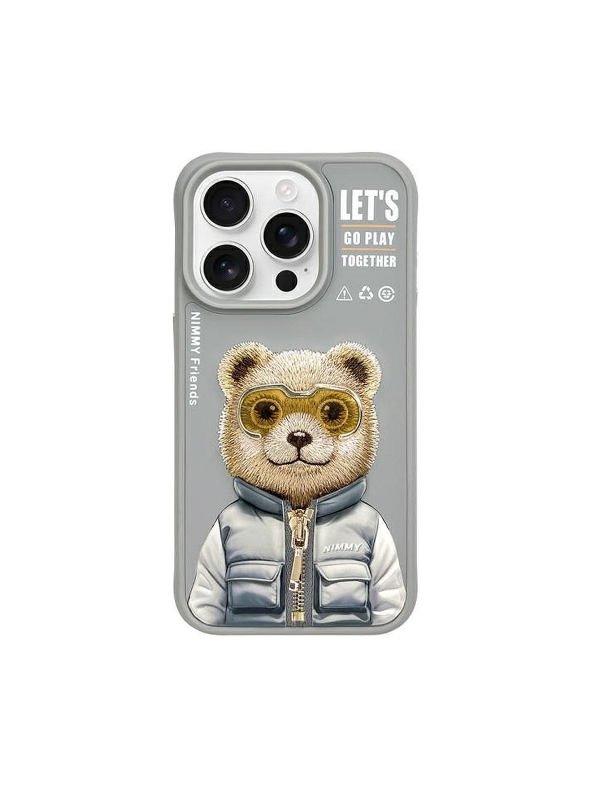 NIMMY futerał COOL&CUTE 2.0 Bear do IPHONE 15 Pro szary