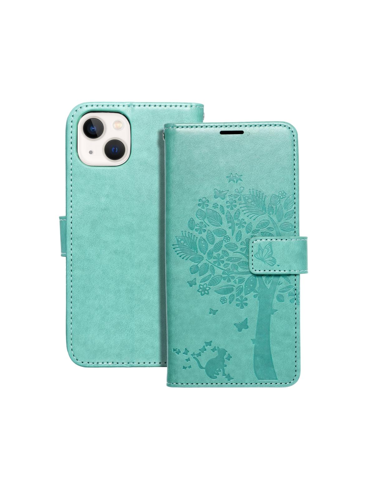 Kabura MEZZO Book do IPHONE 13 drzewo zielony